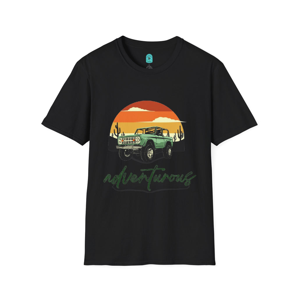 Adventure Jeep T-Shirt — Retro Desert Sunset Graphic Tee