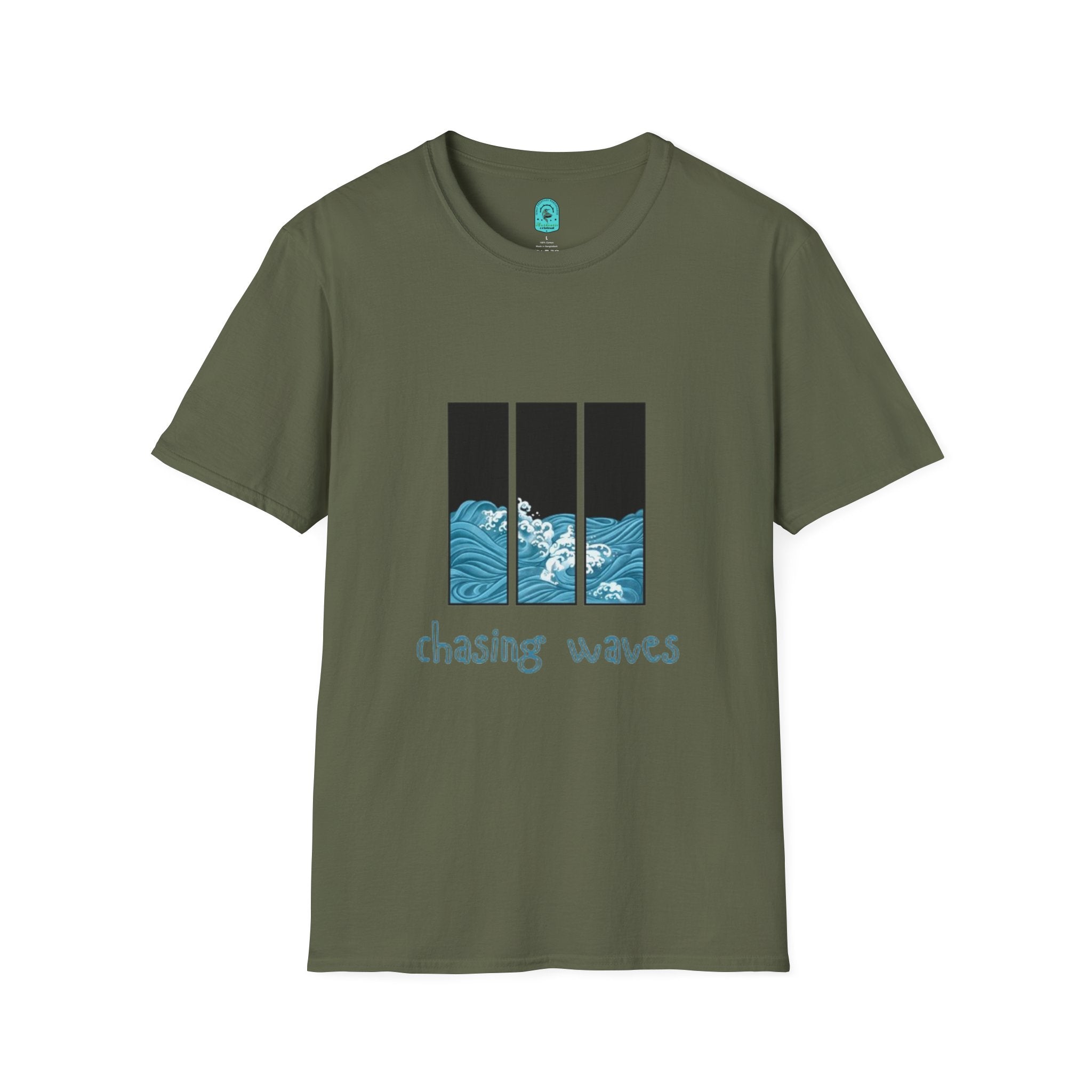 Waves Triptych T-Shirt — "Chasing Waves" Graphic Tee