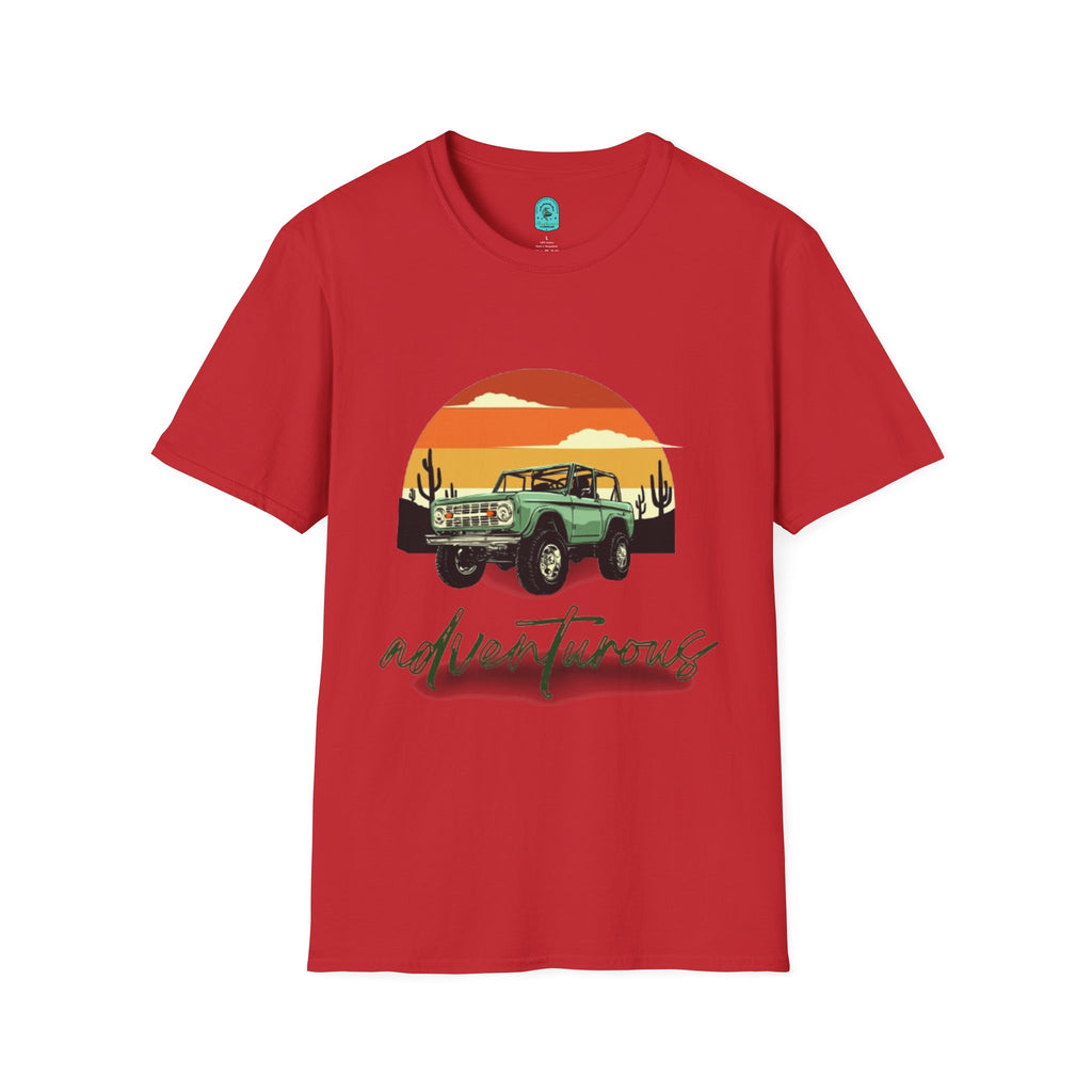 Adventure Jeep T-Shirt — Retro Desert Sunset Graphic Tee