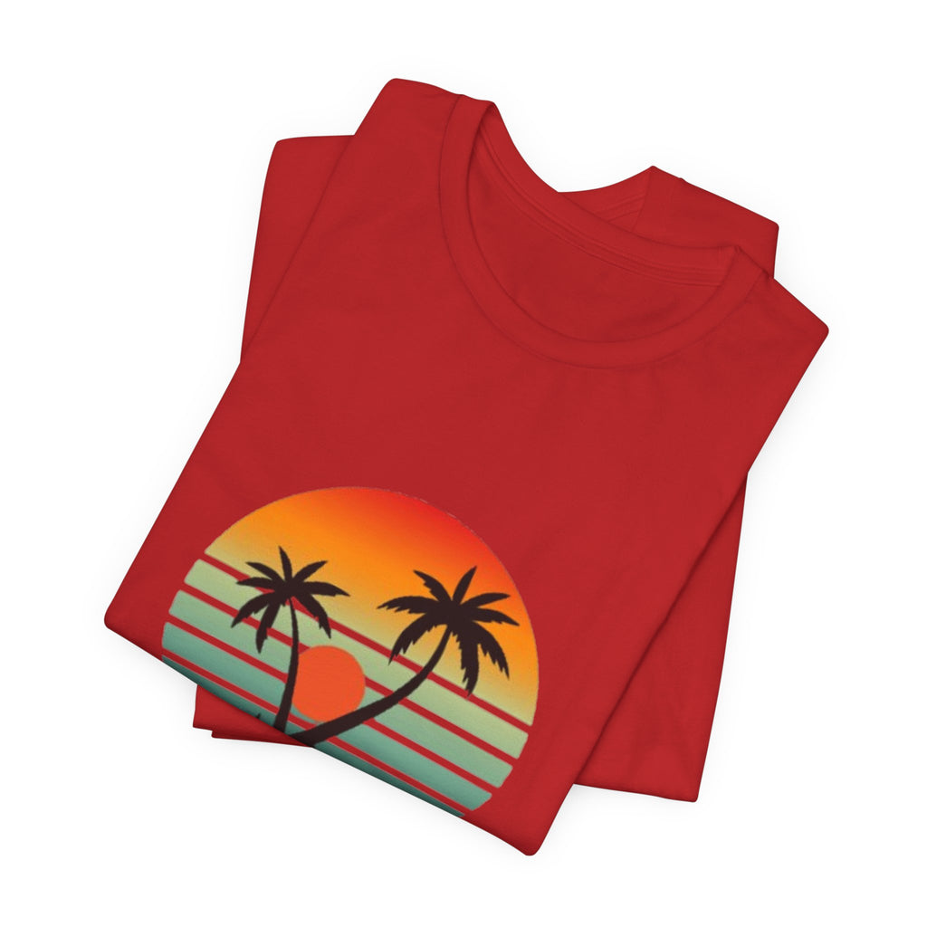 Summer Palm Tee — Retro Sunset Beach T-Shirt