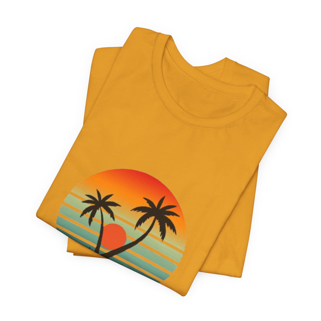 Summer Palm Tee — Retro Sunset Beach T-Shirt