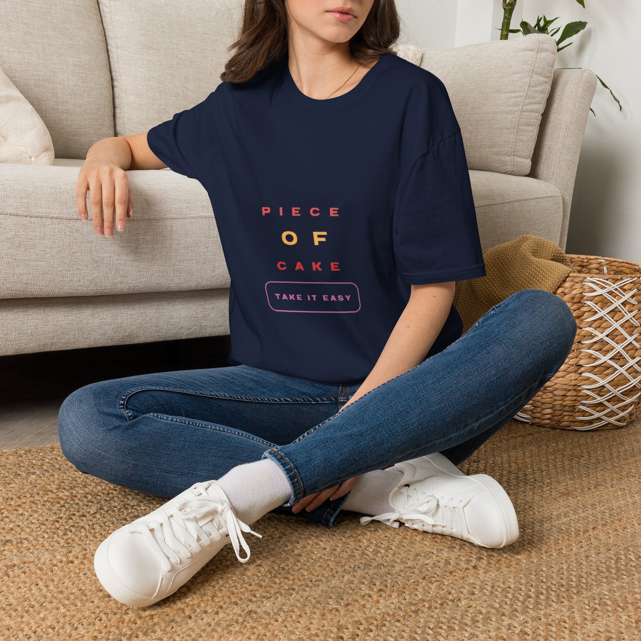 Piece of Cake T‑Shirt – Minimal Pastel Graphic Tee