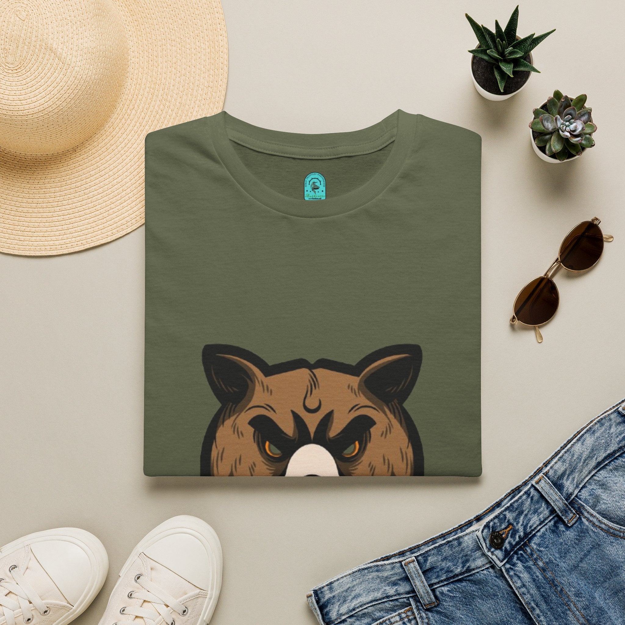 Bear Face Graphic T-Shirt — 'grizzly' Script Outdoor & Rustic Tee