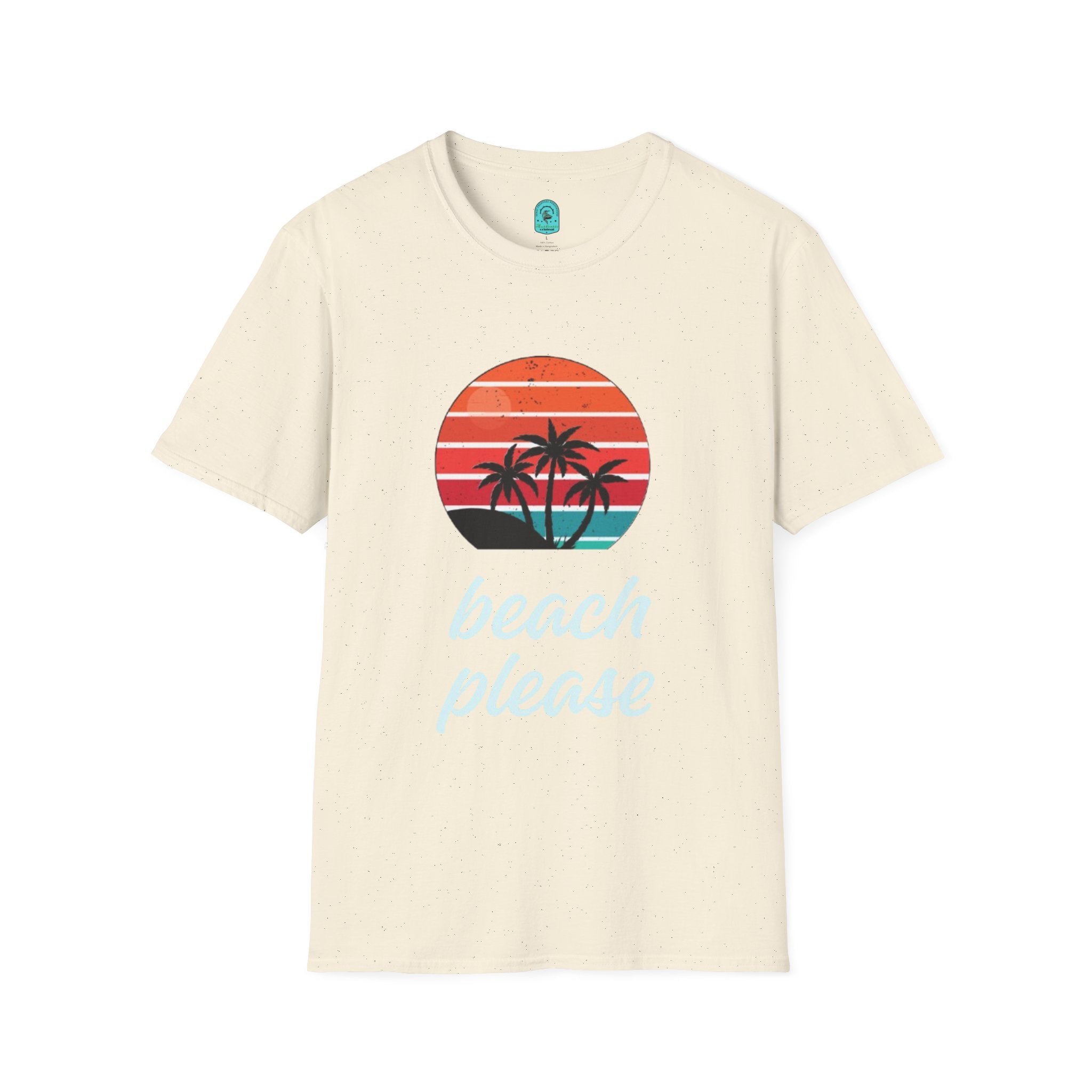 T-Shirt — Retro Sunset Palm Beach Please Tee