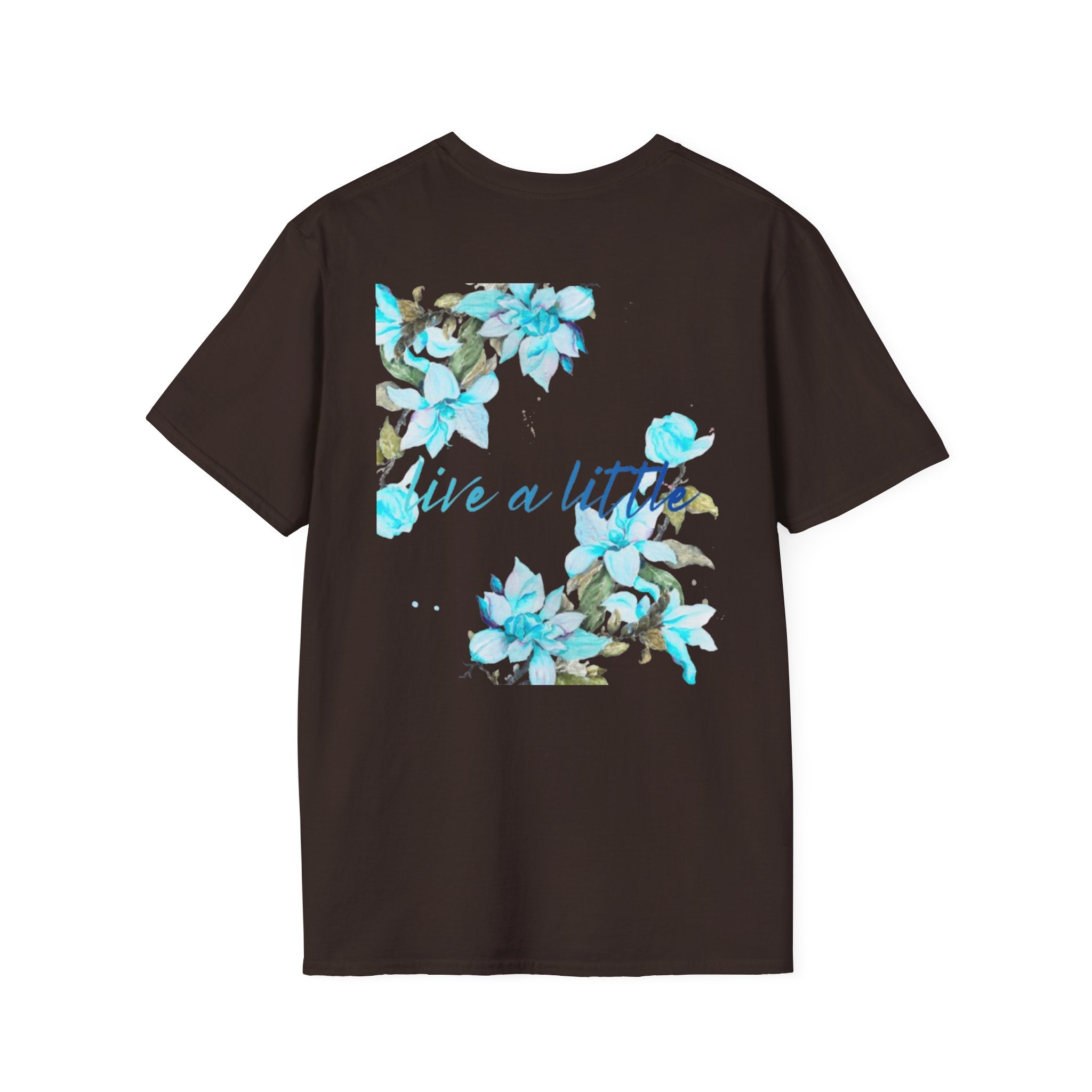 Floral 'Give a Little' Tee – Blue Watercolor Flower T-Shirt