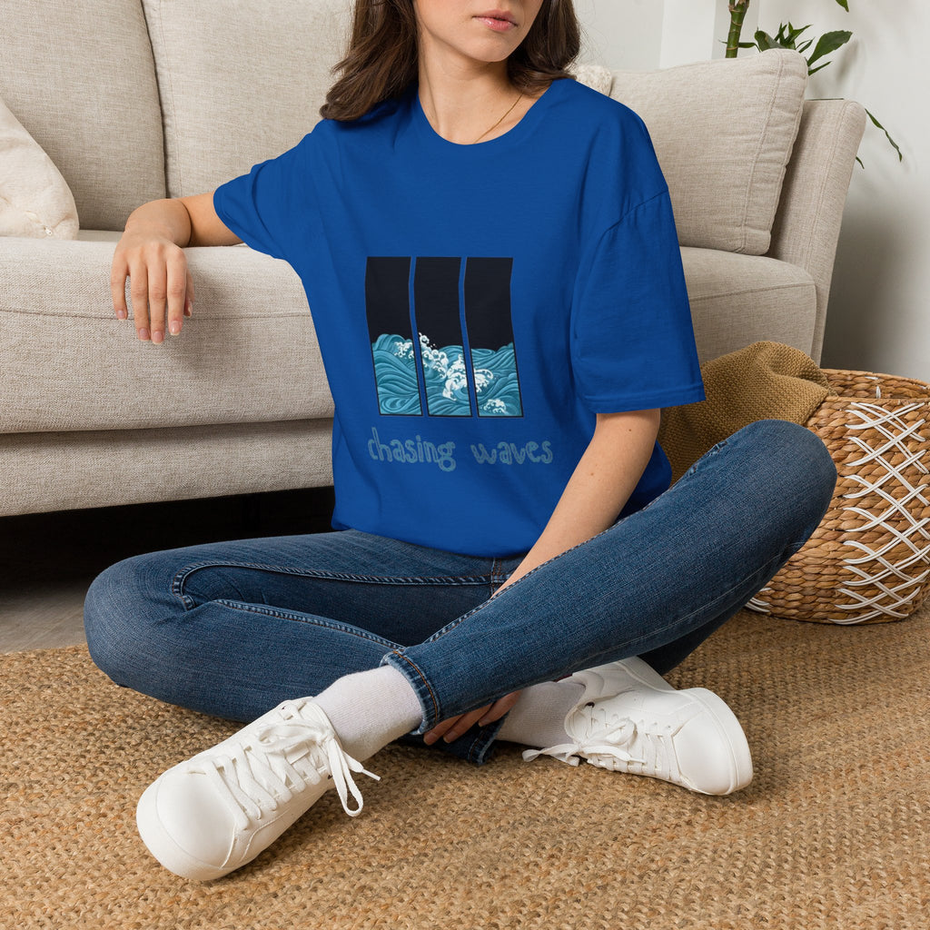 Waves Triptych T-Shirt — "Chasing Waves" Graphic Tee