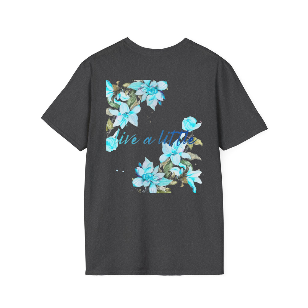 Floral 'Give a Little' Tee – Blue Watercolor Flower T-Shirt