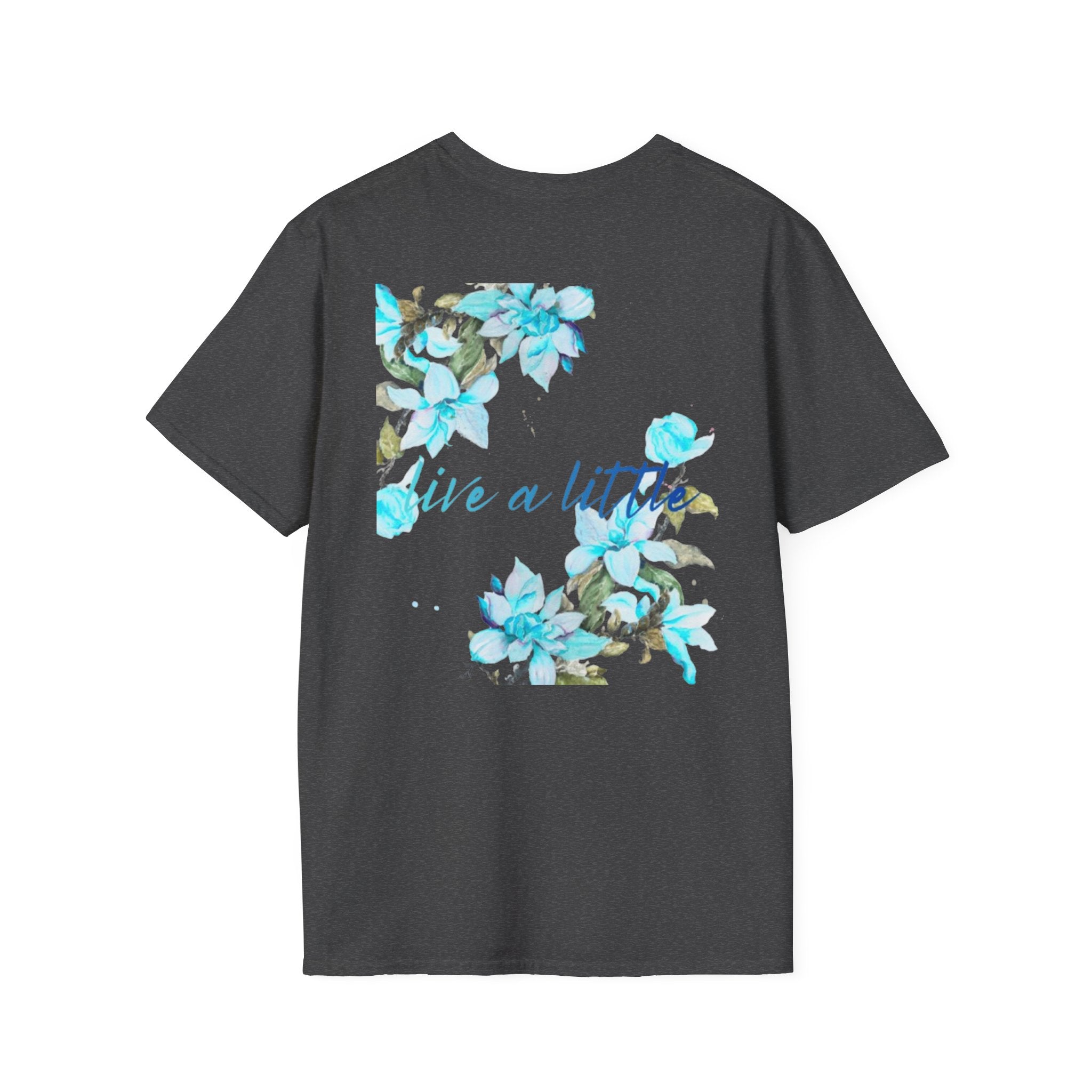 Floral 'Give a Little' Tee – Blue Watercolor Flower T-Shirt