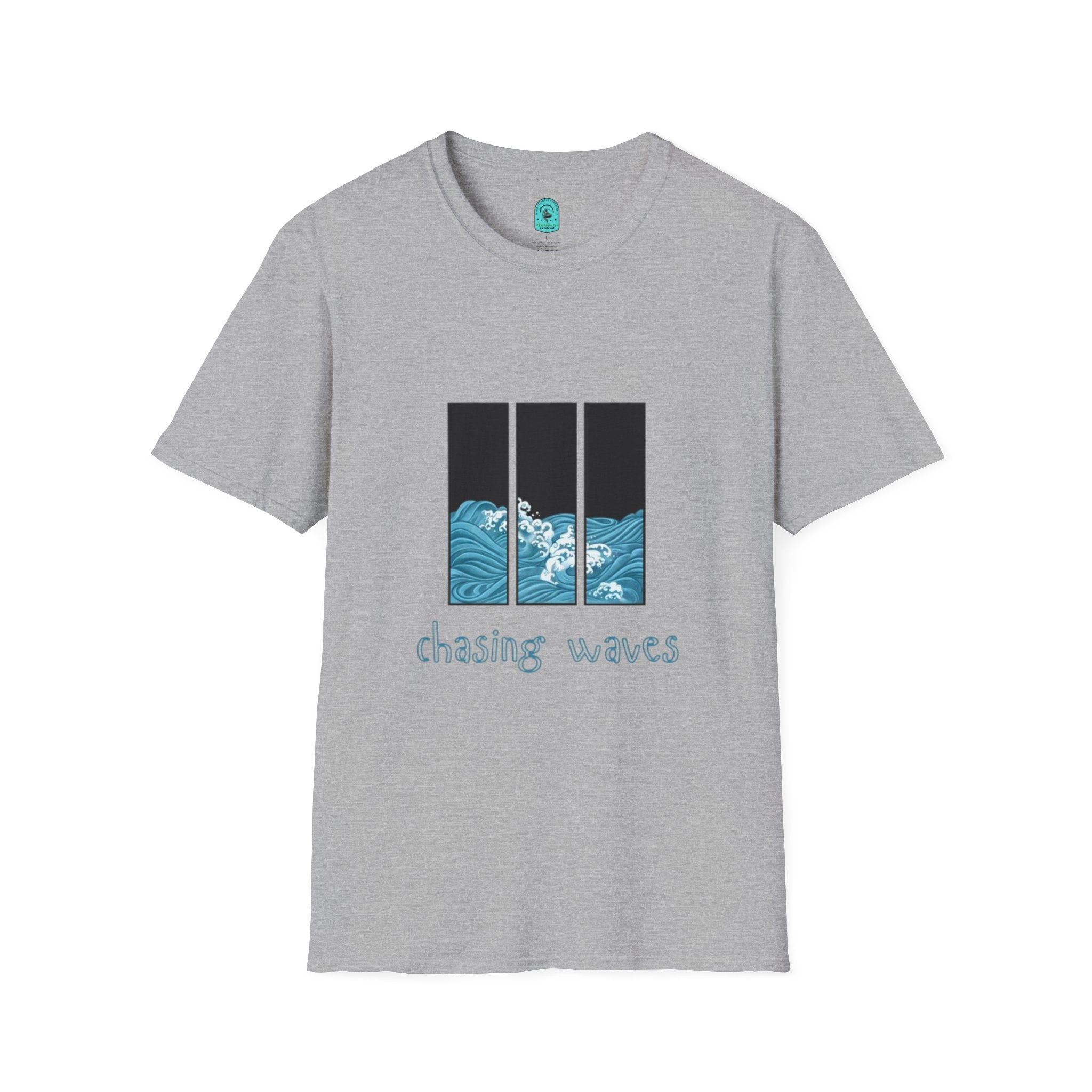 Waves Triptych T-Shirt — "Chasing Waves" Graphic Tee