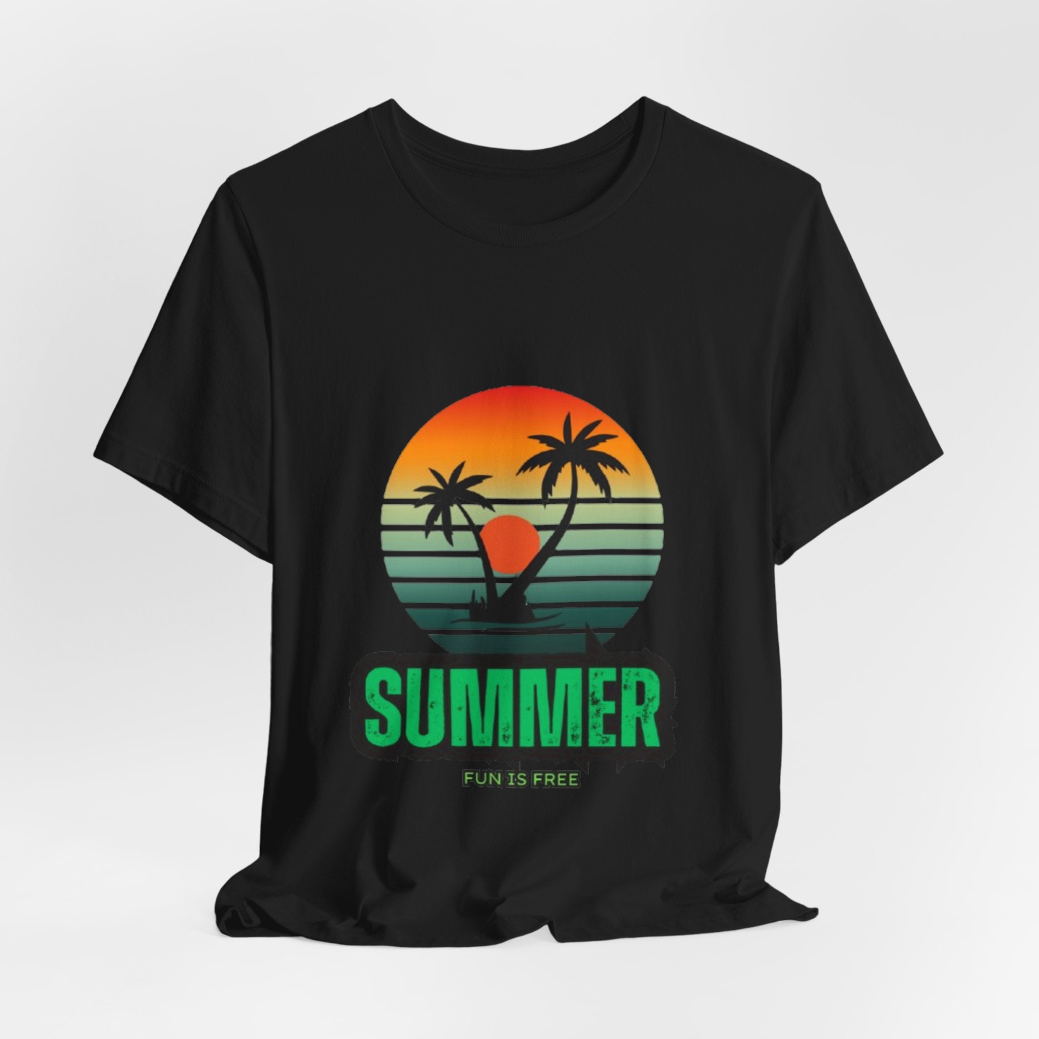 Summer Palm Tee — Retro Sunset Beach T-Shirt