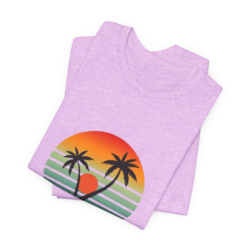 Summer Palm Tee — Retro Sunset Beach T-Shirt