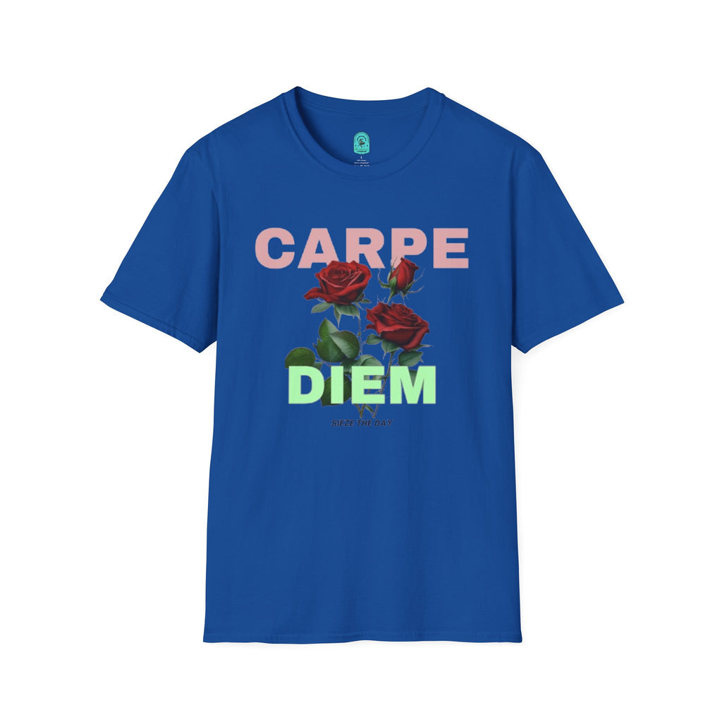 Carpe Diem Rose Tee — Inspirational Floral Graphic T-Shirt