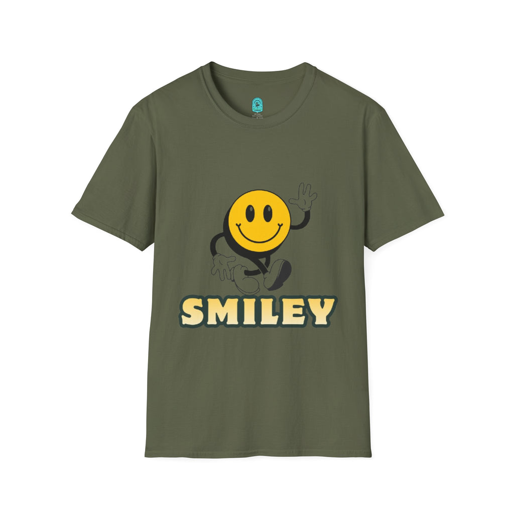 Smiley Waving T‑Shirt — Retro Happy Face Graphic Tee
