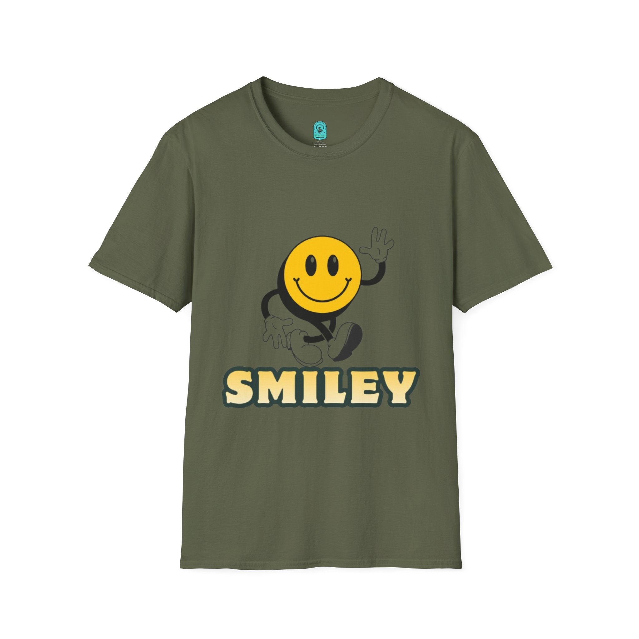 Smiley Waving T‑Shirt — Retro Happy Face Graphic Tee