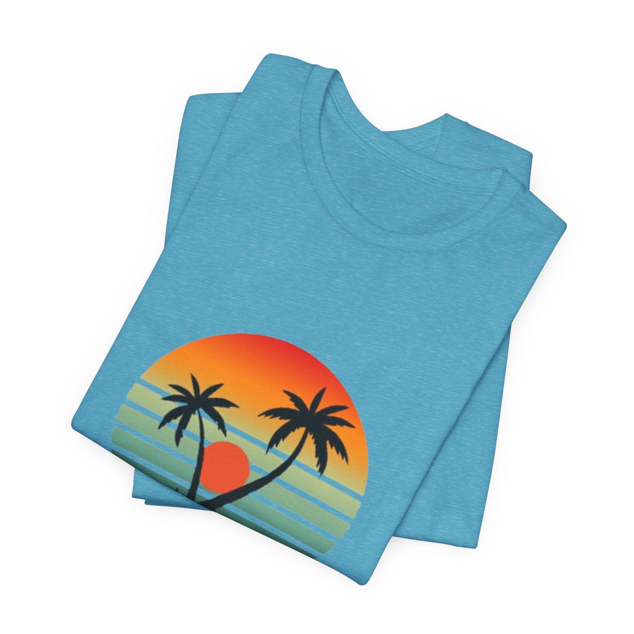 Summer Palm Tee — Retro Sunset Beach T-Shirt