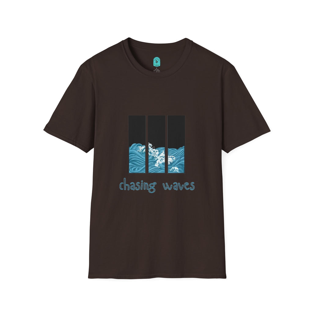 Waves Triptych T-Shirt — "Chasing Waves" Graphic Tee