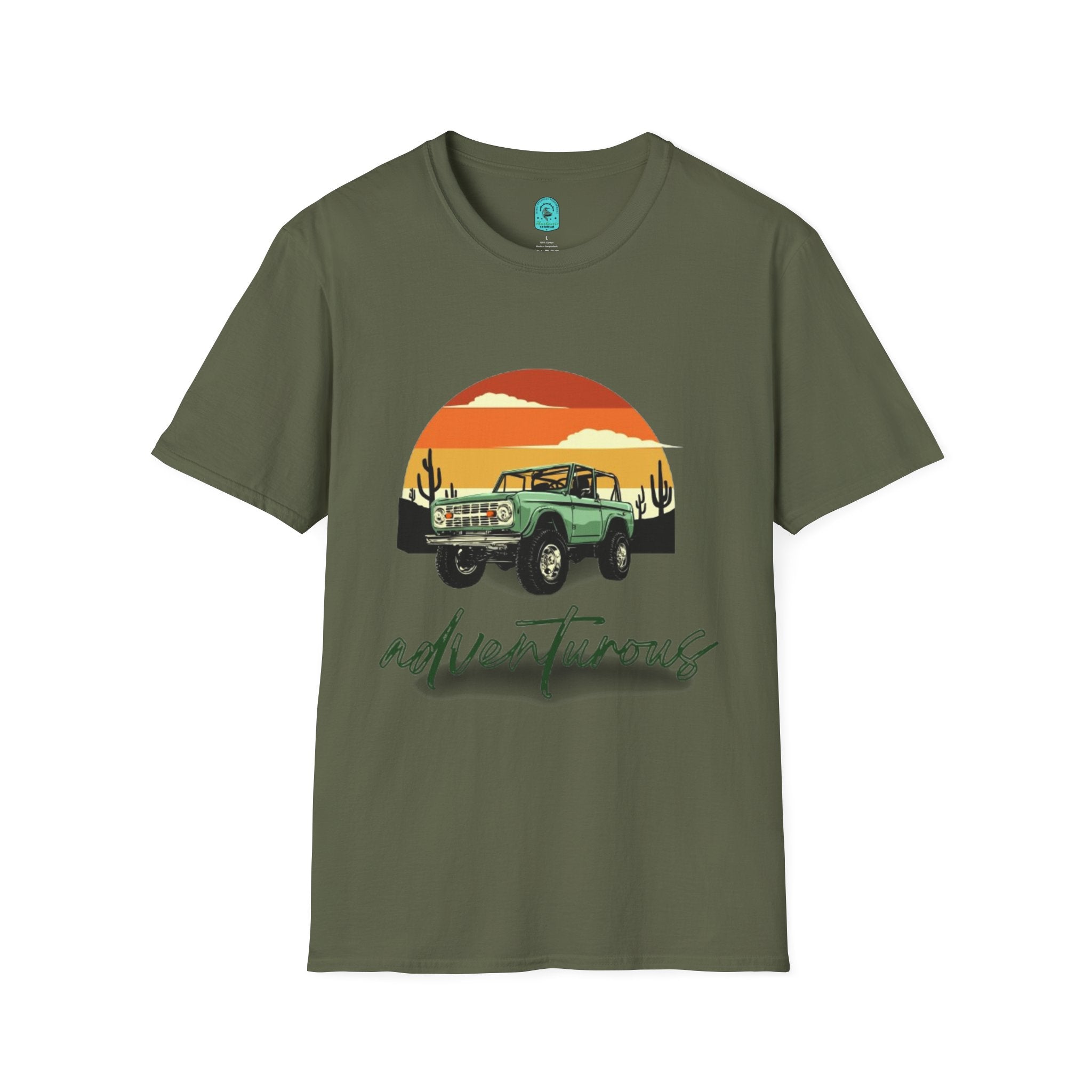 Adventure Jeep T-Shirt — Retro Desert Sunset Graphic Tee