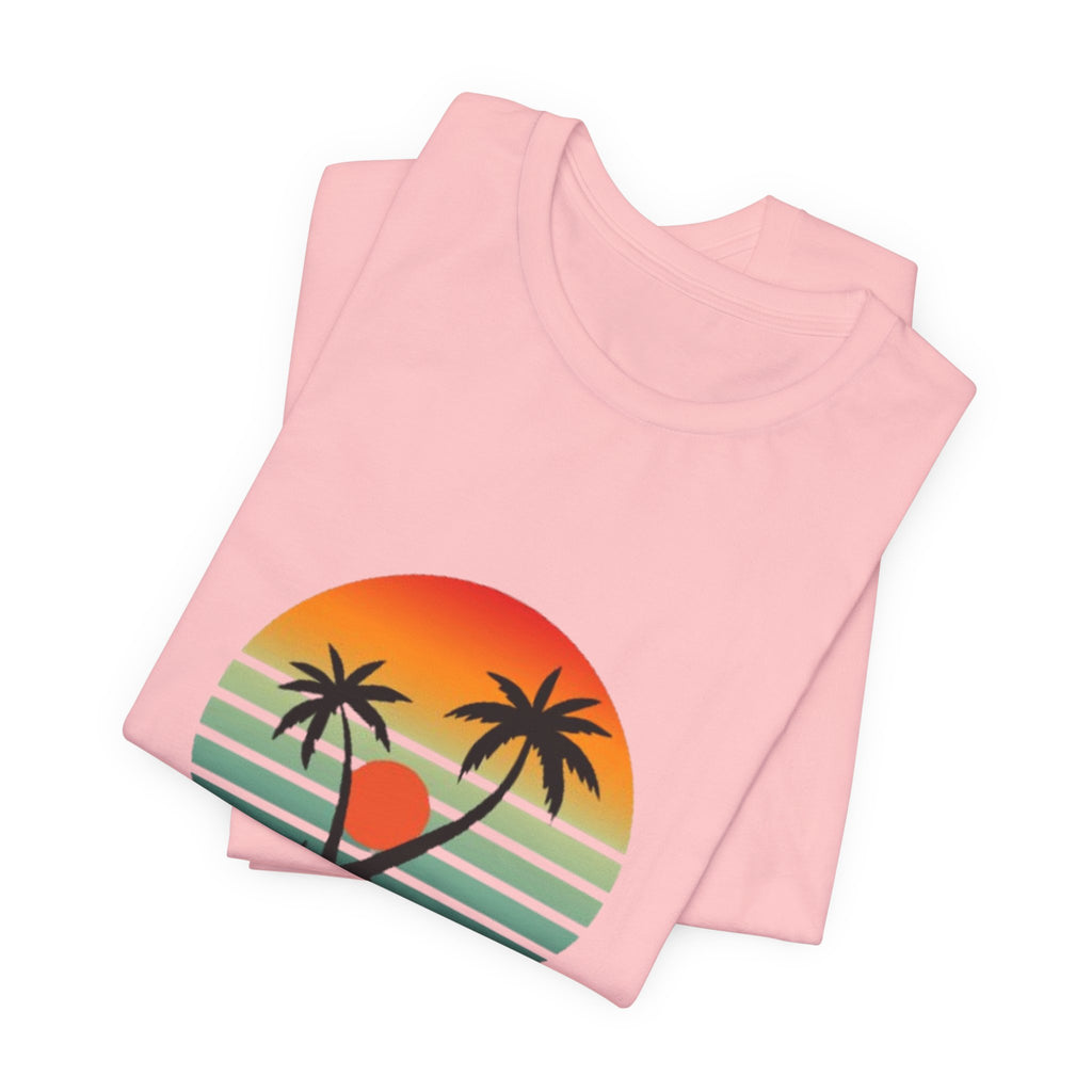 Summer Palm Tee — Retro Sunset Beach T-Shirt