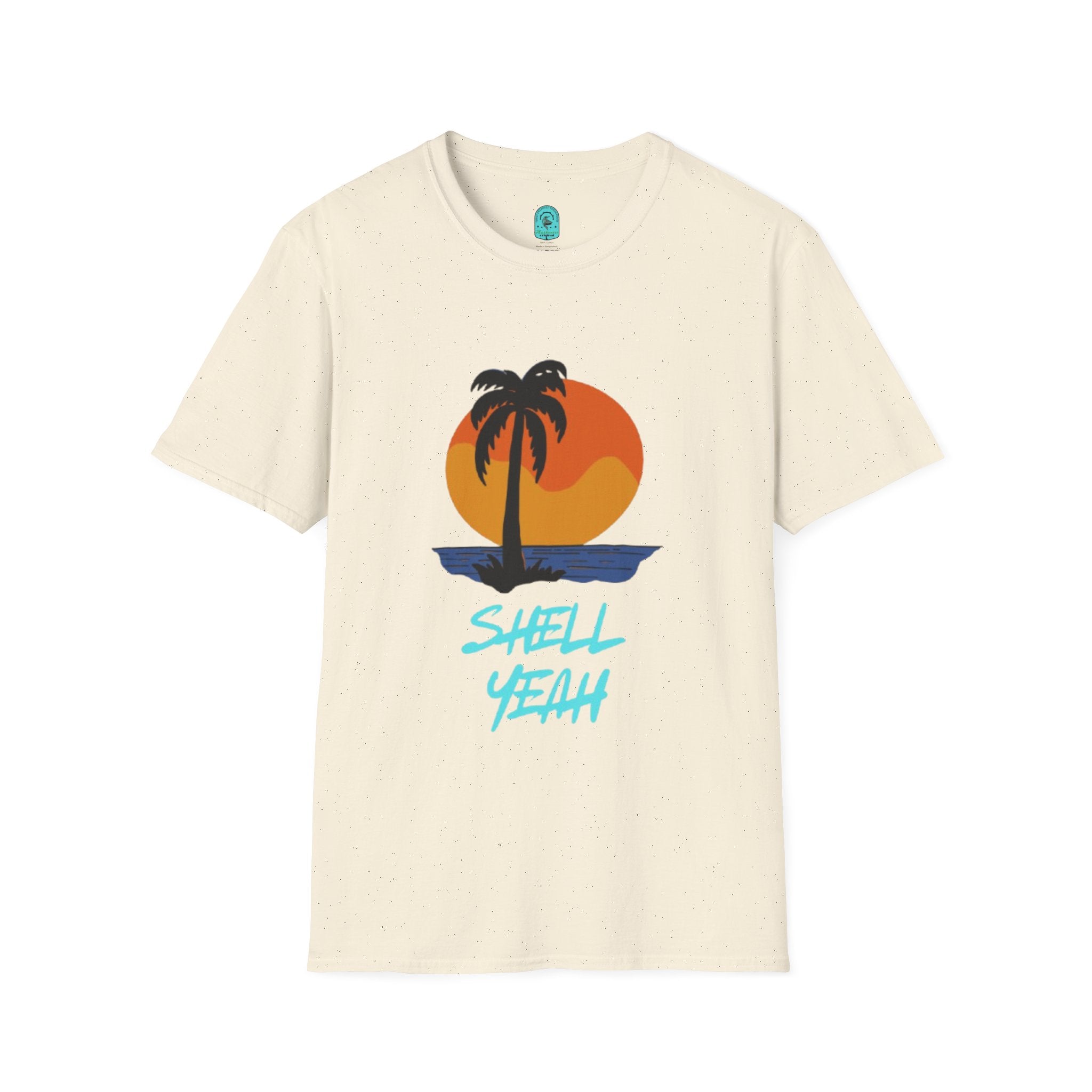 Palm Sunset T-Shirt — “Shell Yeah” Beach Vibes Tee