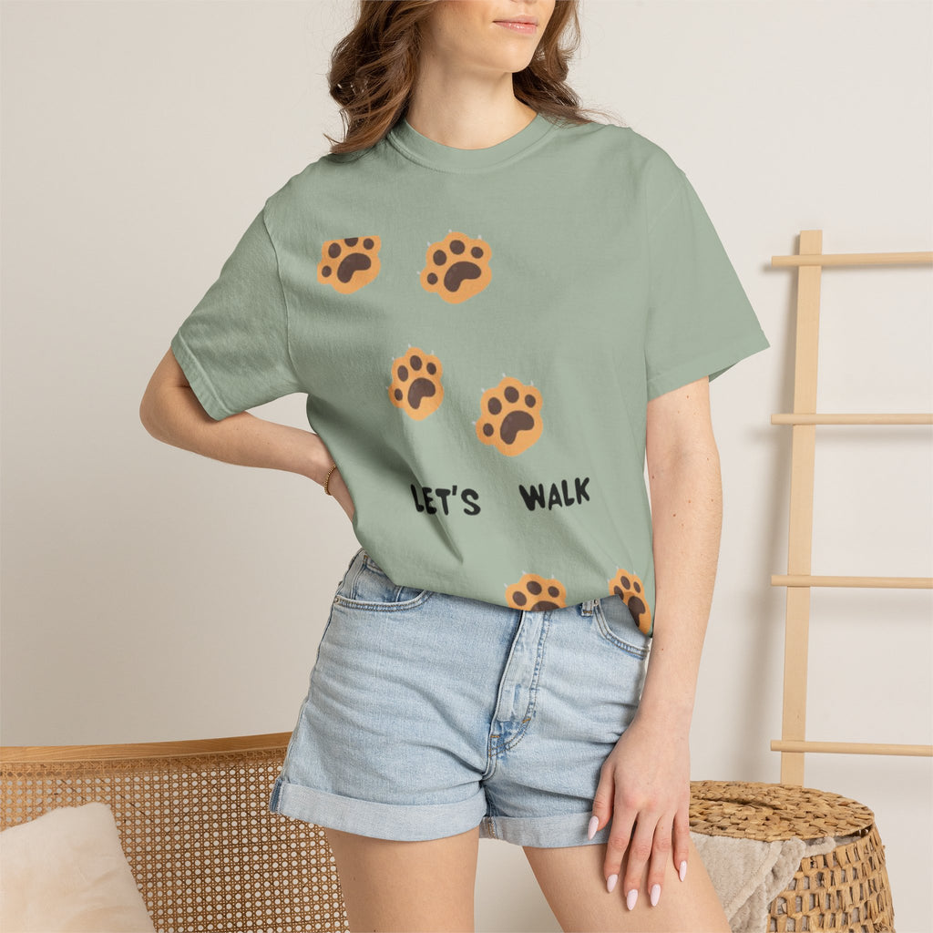 Let's Walk Paw Print T-Shirt
