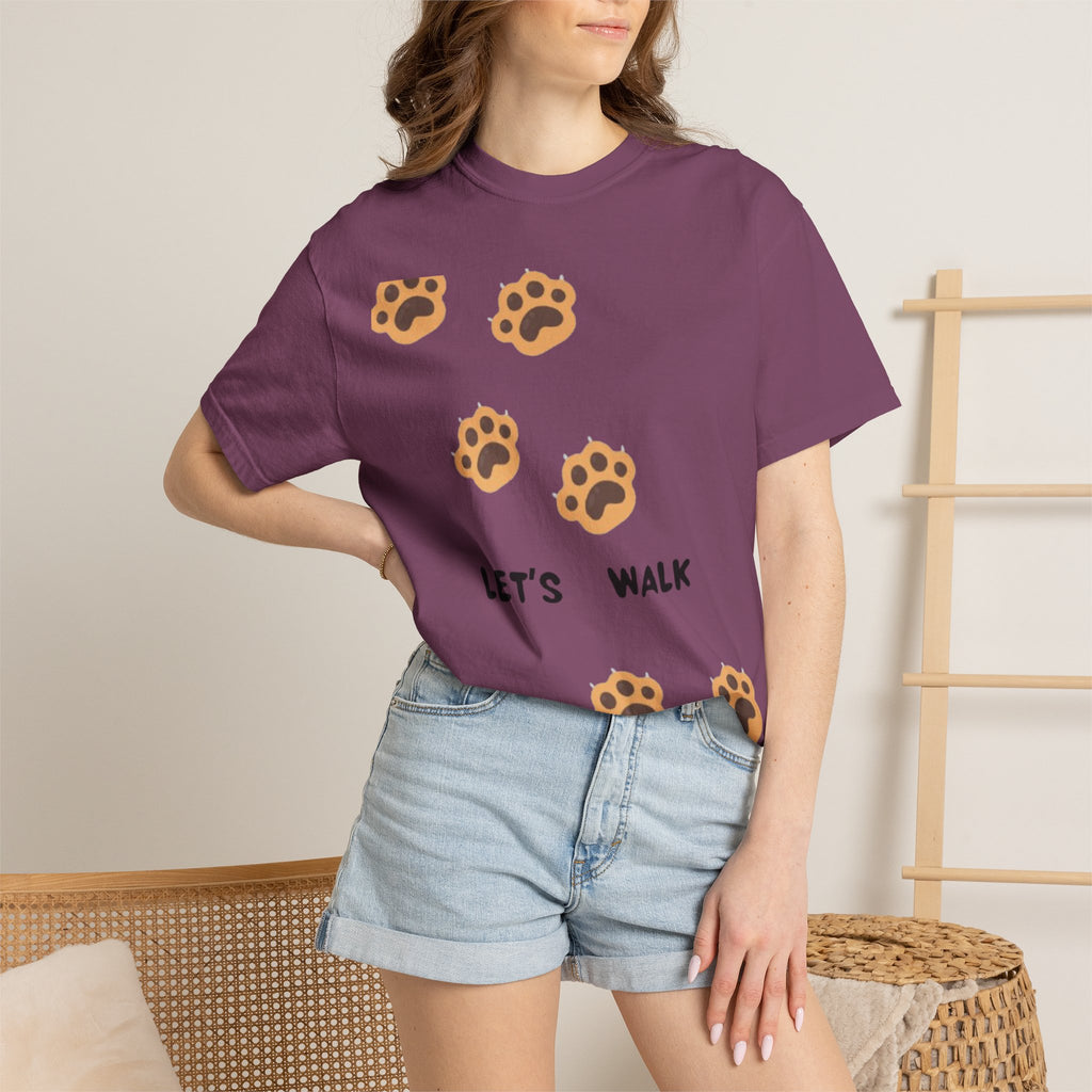Let's Walk Paw Print T-Shirt