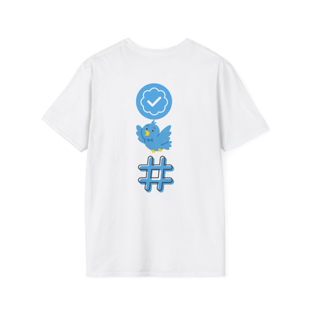 Verified Blue Bird T-Shirt — Social Media Checkmark & Hashtag Graphic Tee