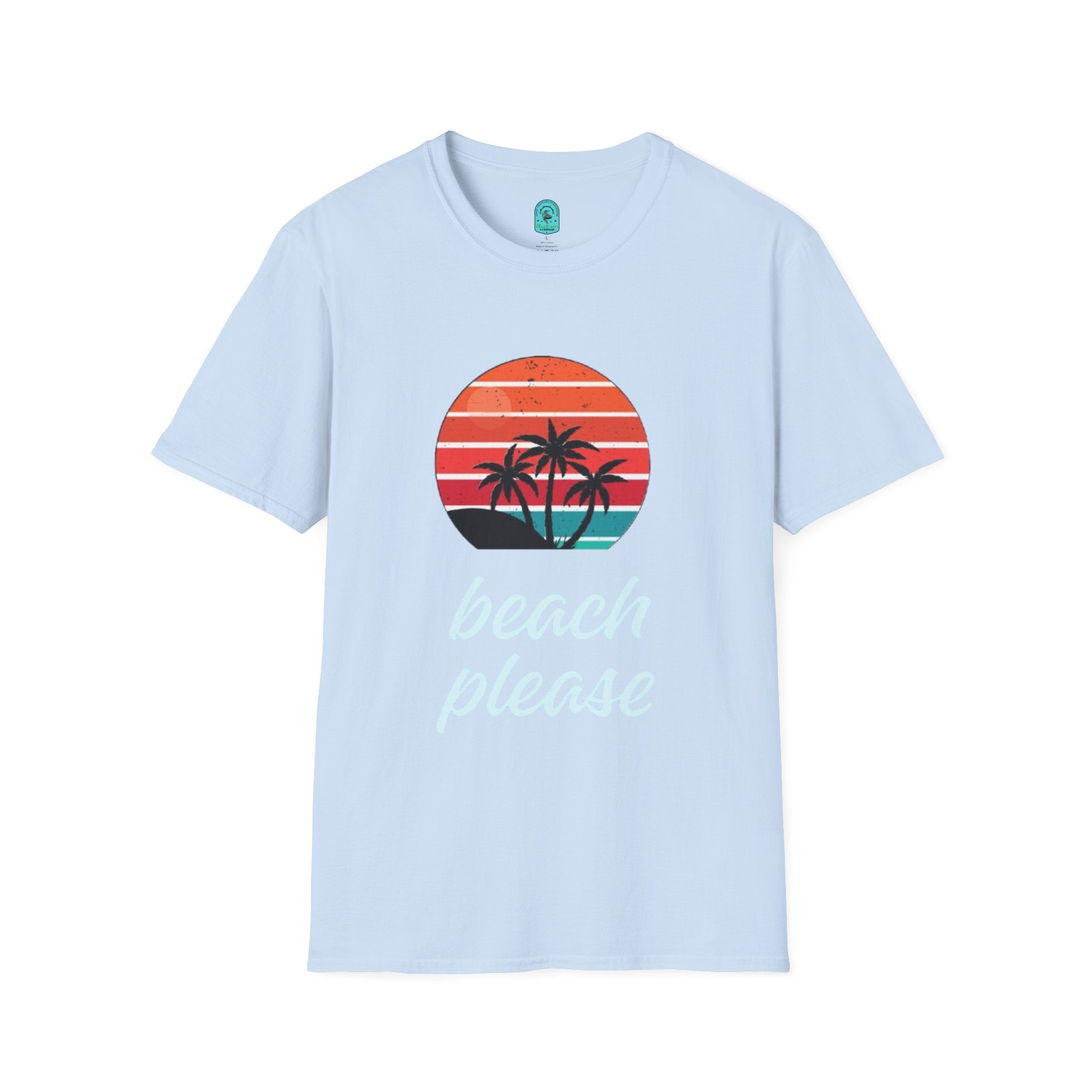 T-Shirt — Retro Sunset Palm Beach Please Tee
