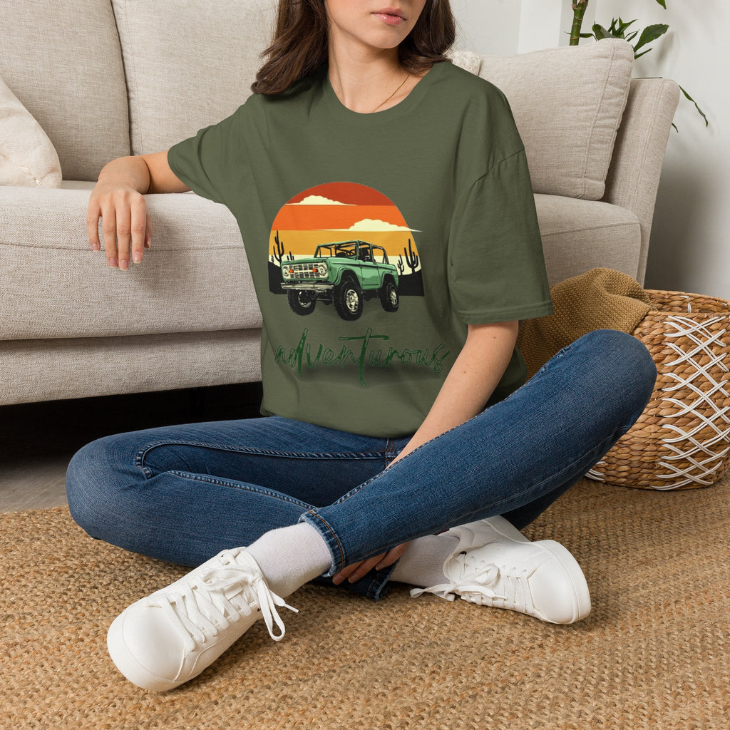 Adventure Jeep T-Shirt — Retro Desert Sunset Graphic Tee