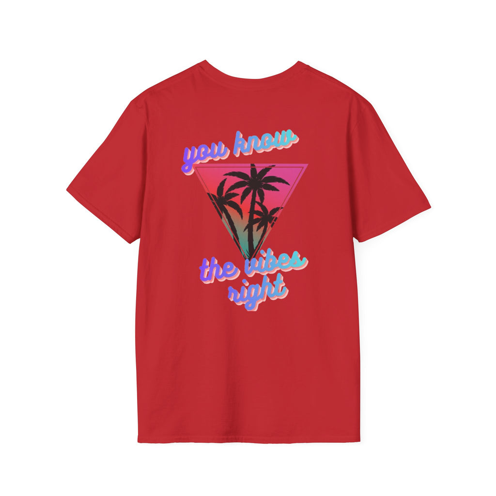 T-Shirt — "You Know the Vibes Right" Retro Palm Sunset Graphic Tee