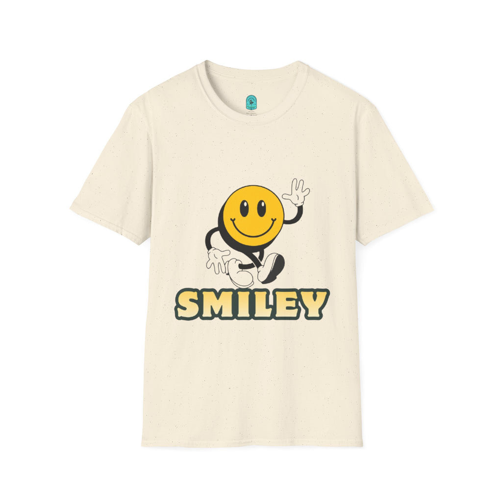 Smiley Waving T‑Shirt — Retro Happy Face Graphic Tee