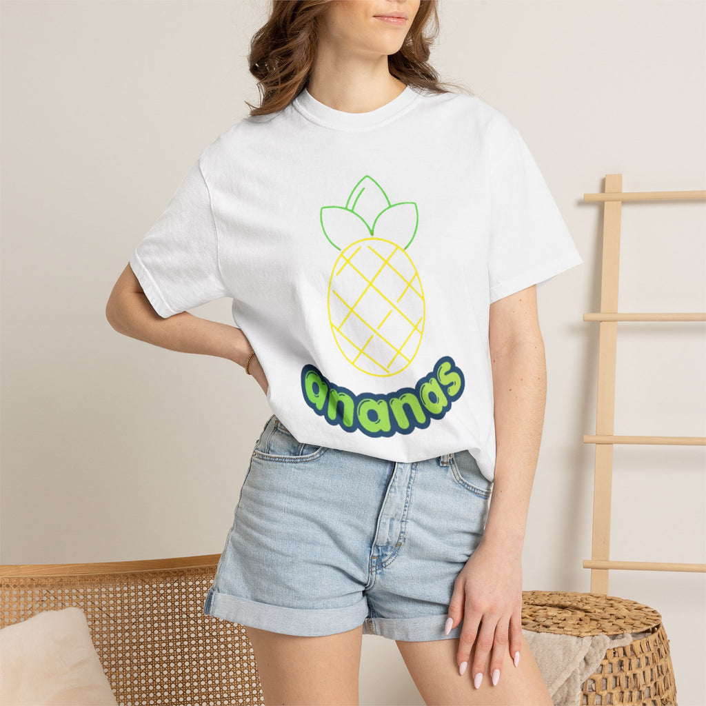 Pineapple 'ananas' Graphic T-Shirt — Tropical Retro Fruit Tee