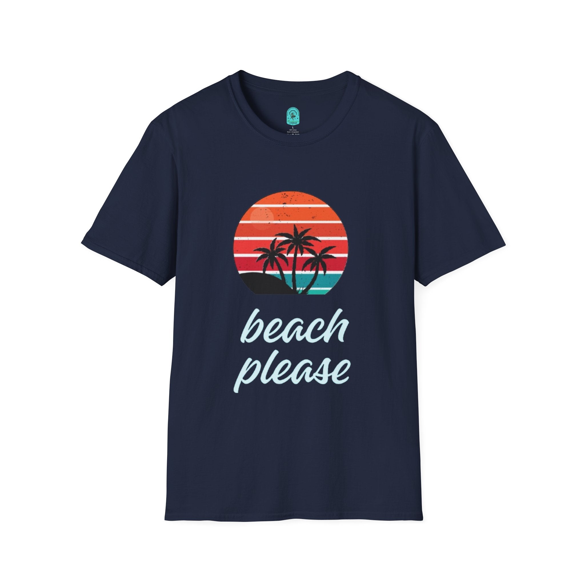 T-Shirt — Retro Sunset Palm Beach Please Tee