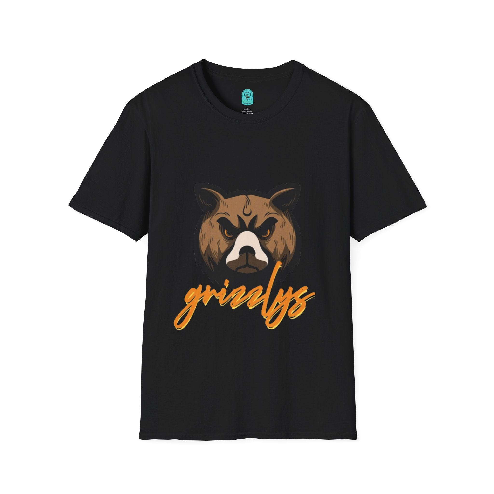 Bear Face Graphic T-Shirt — 'grizzly' Script Outdoor & Rustic Tee