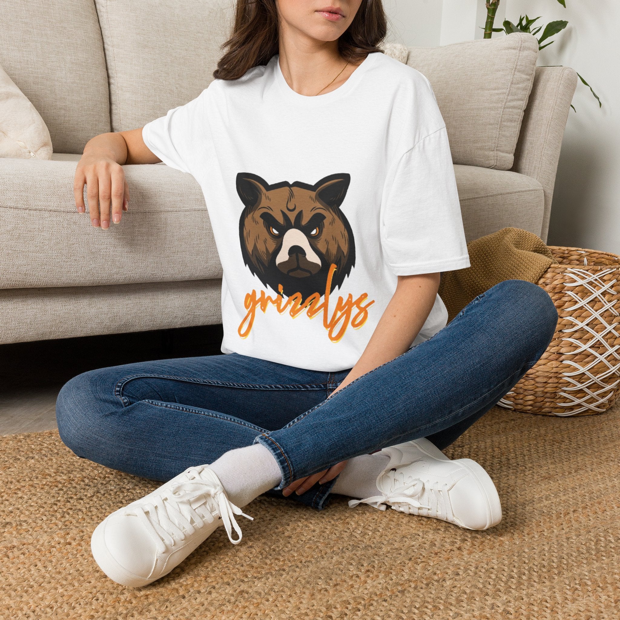 Bear Face Graphic T-Shirt — 'grizzly' Script Outdoor & Rustic Tee