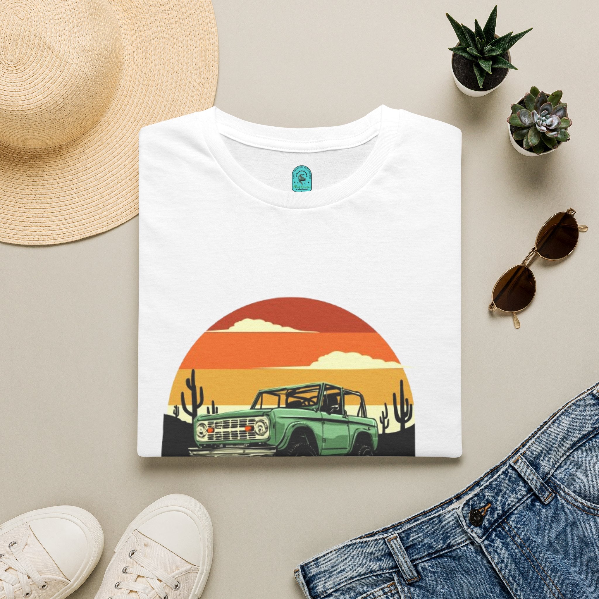 Adventure Jeep T-Shirt — Retro Desert Sunset Graphic Tee