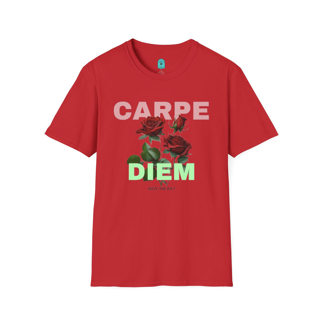 Carpe Diem Rose Tee — Inspirational Floral Graphic T-Shirt