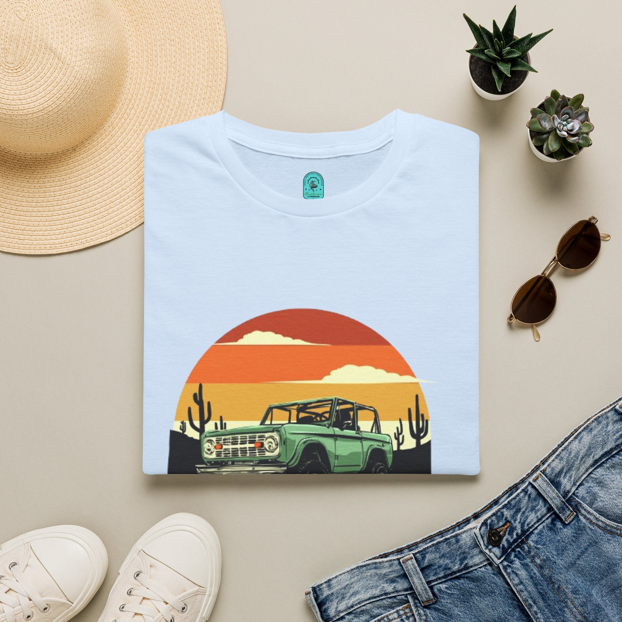 Adventure Jeep T-Shirt — Retro Desert Sunset Graphic Tee