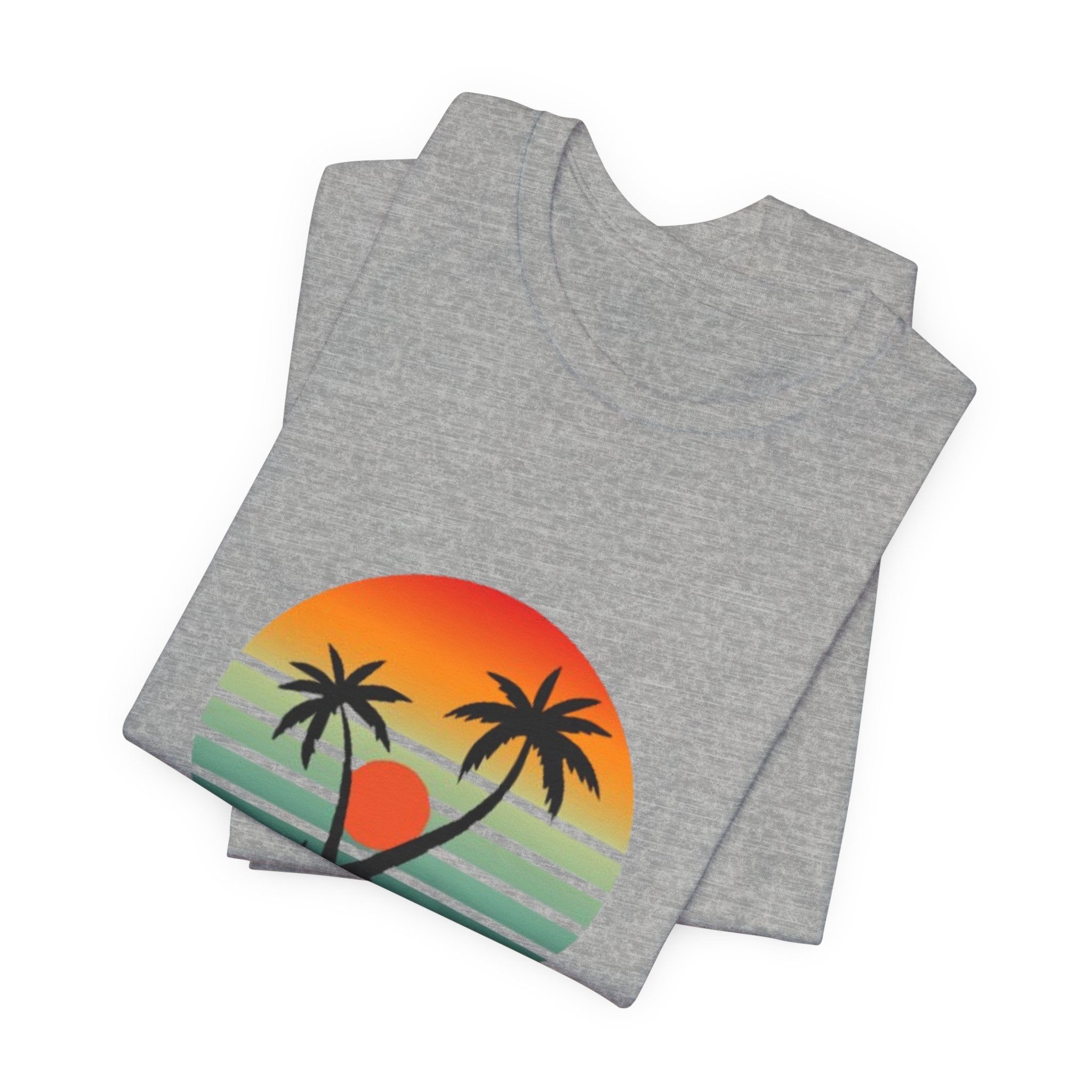 Summer Palm Tee — Retro Sunset Beach T-Shirt