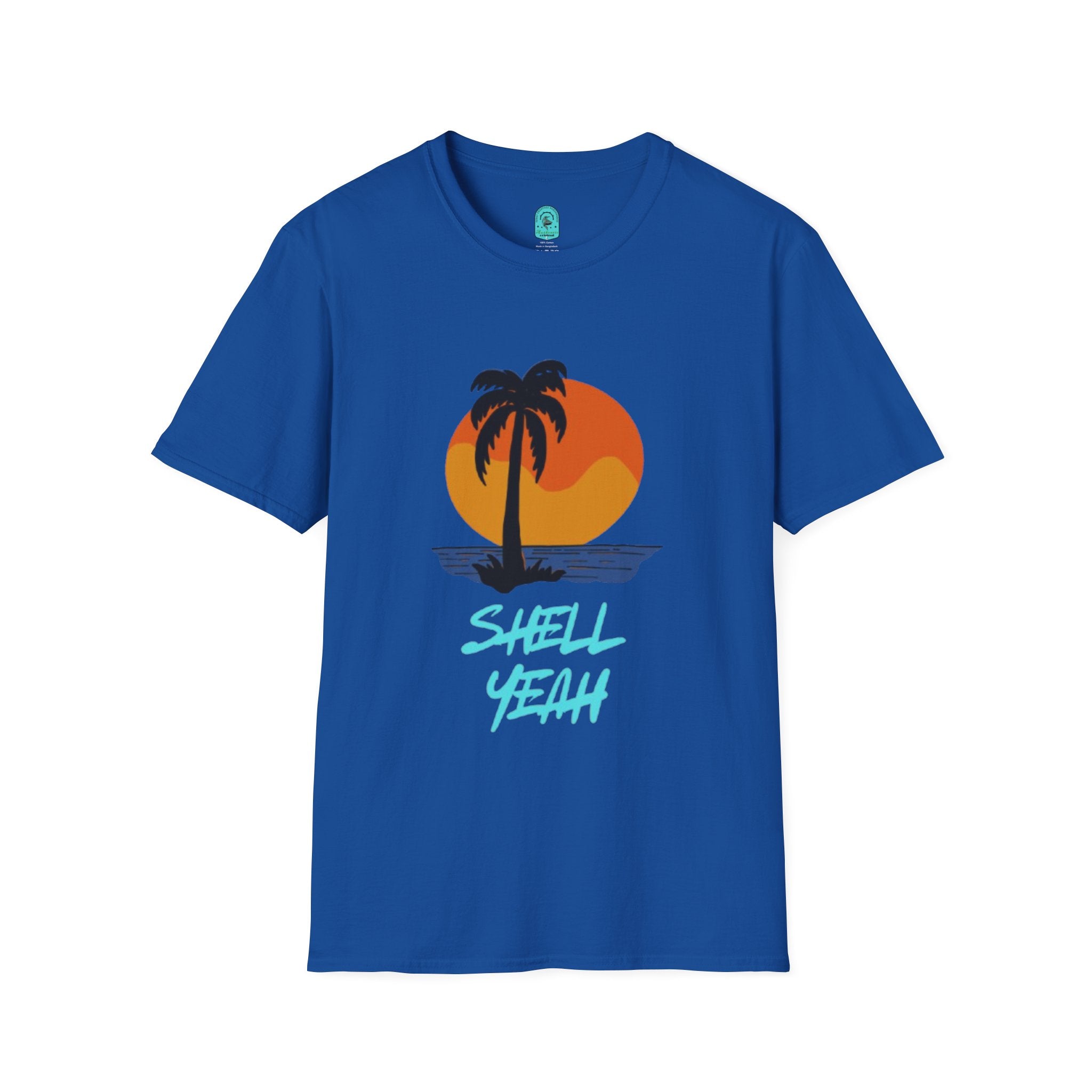 Palm Sunset T-Shirt — “Shell Yeah” Beach Vibes Tee
