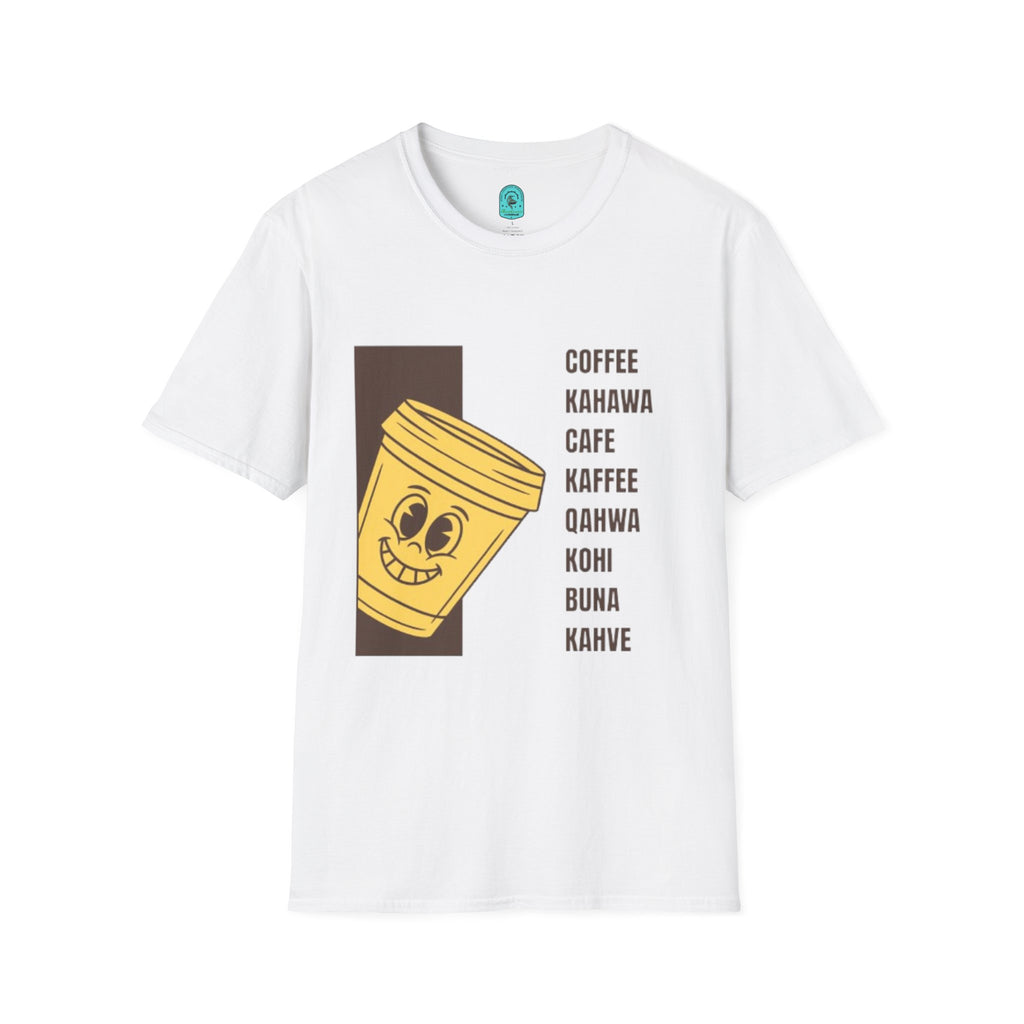 Coffee Languages T-Shirt — Multilingual Kahawa Café Design