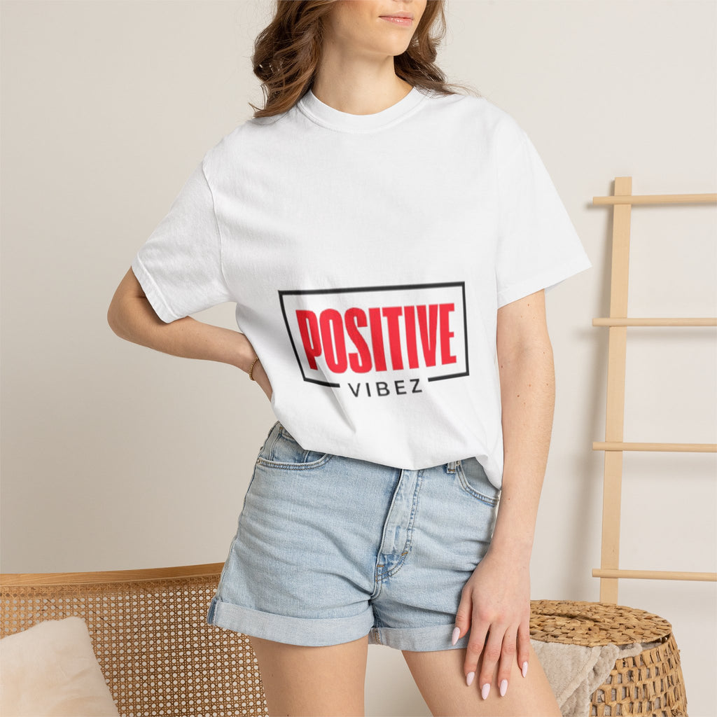 Positive Vibez T-Shirt — Bold Red Graphic Tee for Motivational Streetwear