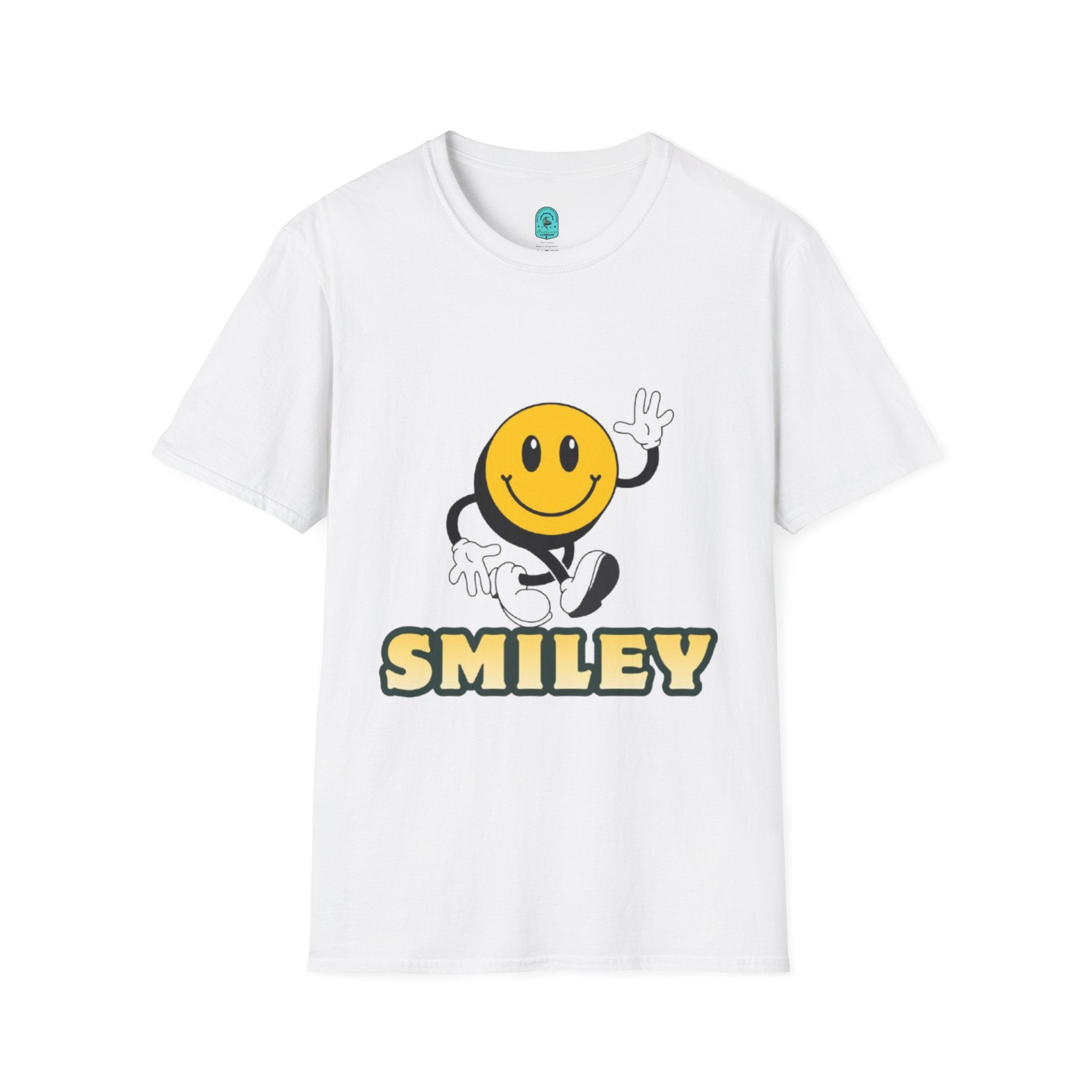 Smiley Waving T‑Shirt — Retro Happy Face Graphic Tee