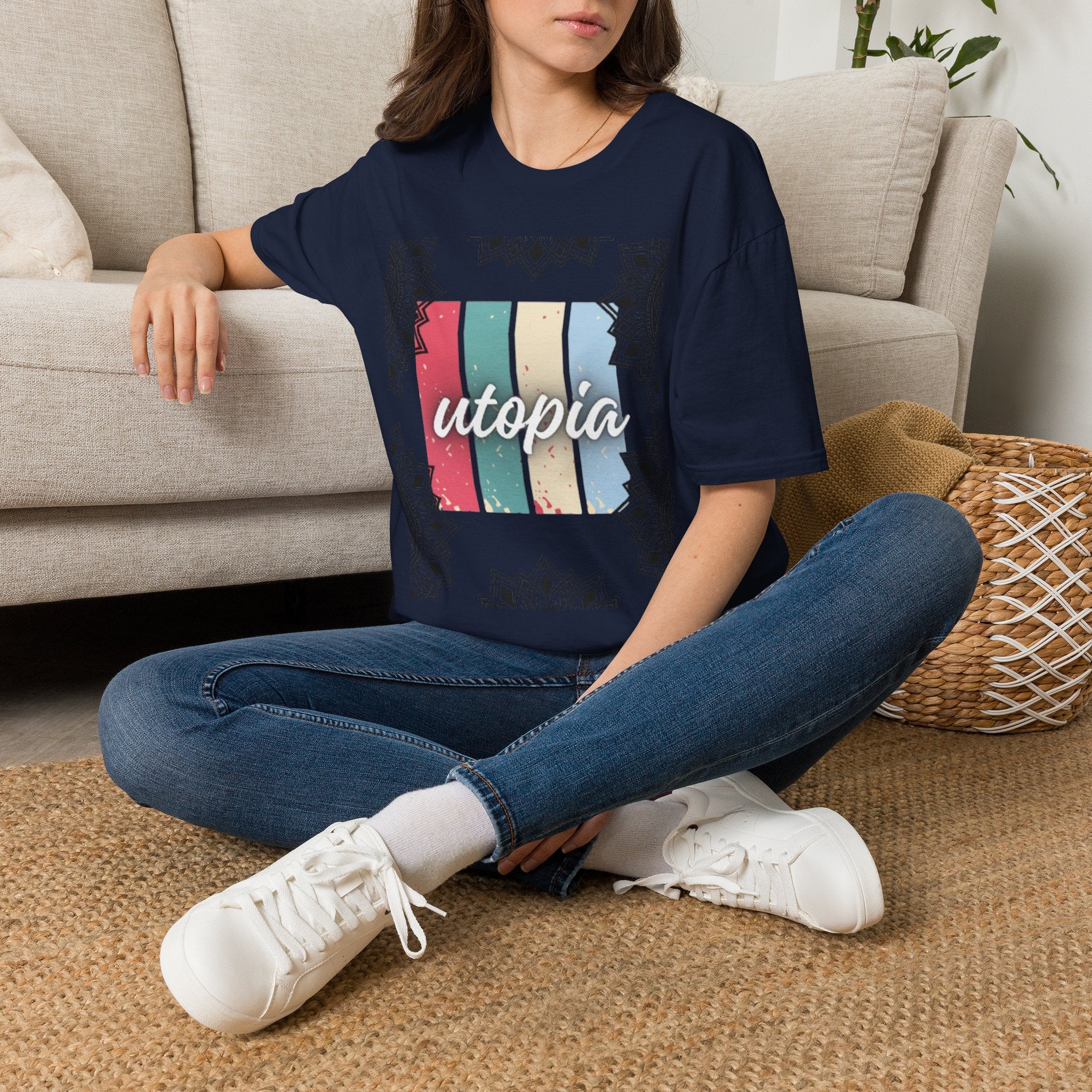 Utopia Retro Stripe Mandala T-Shirt