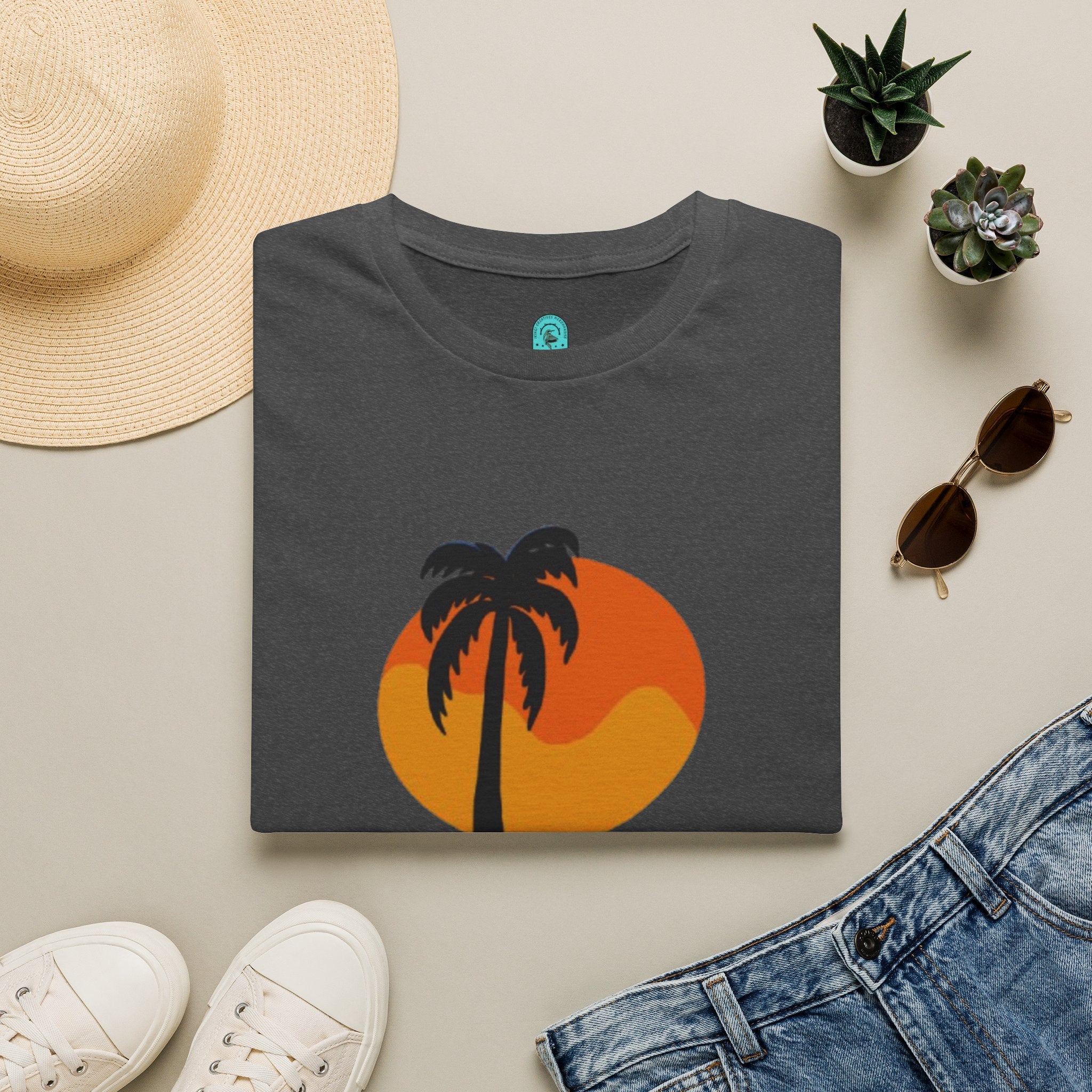 Palm Sunset T-Shirt — “Shell Yeah” Beach Vibes Tee