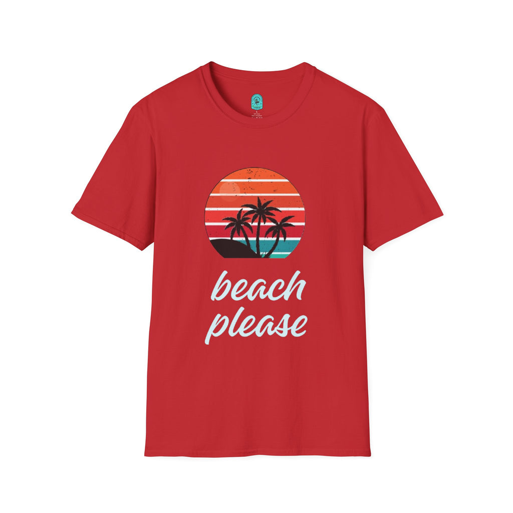 T-Shirt — Retro Sunset Palm Beach Please Tee