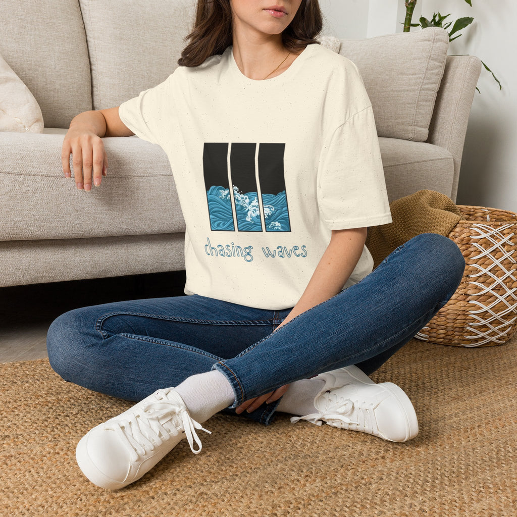 Waves Triptych T-Shirt — "Chasing Waves" Graphic Tee