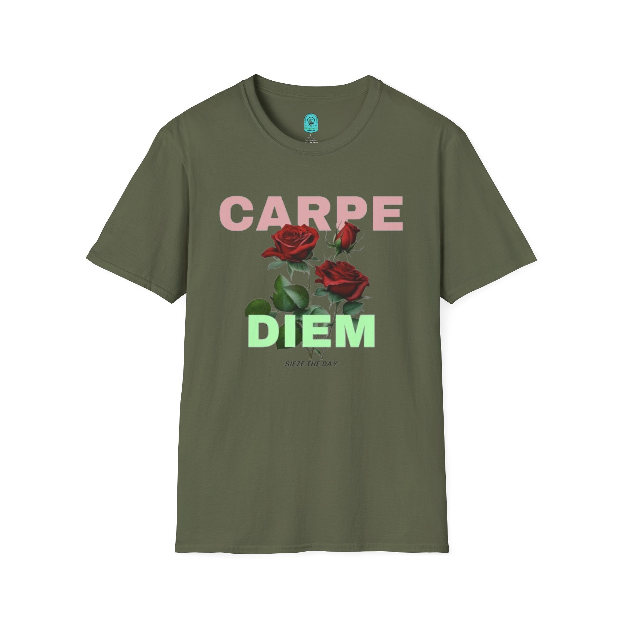 Carpe Diem Rose Tee — Inspirational Floral Graphic T-Shirt