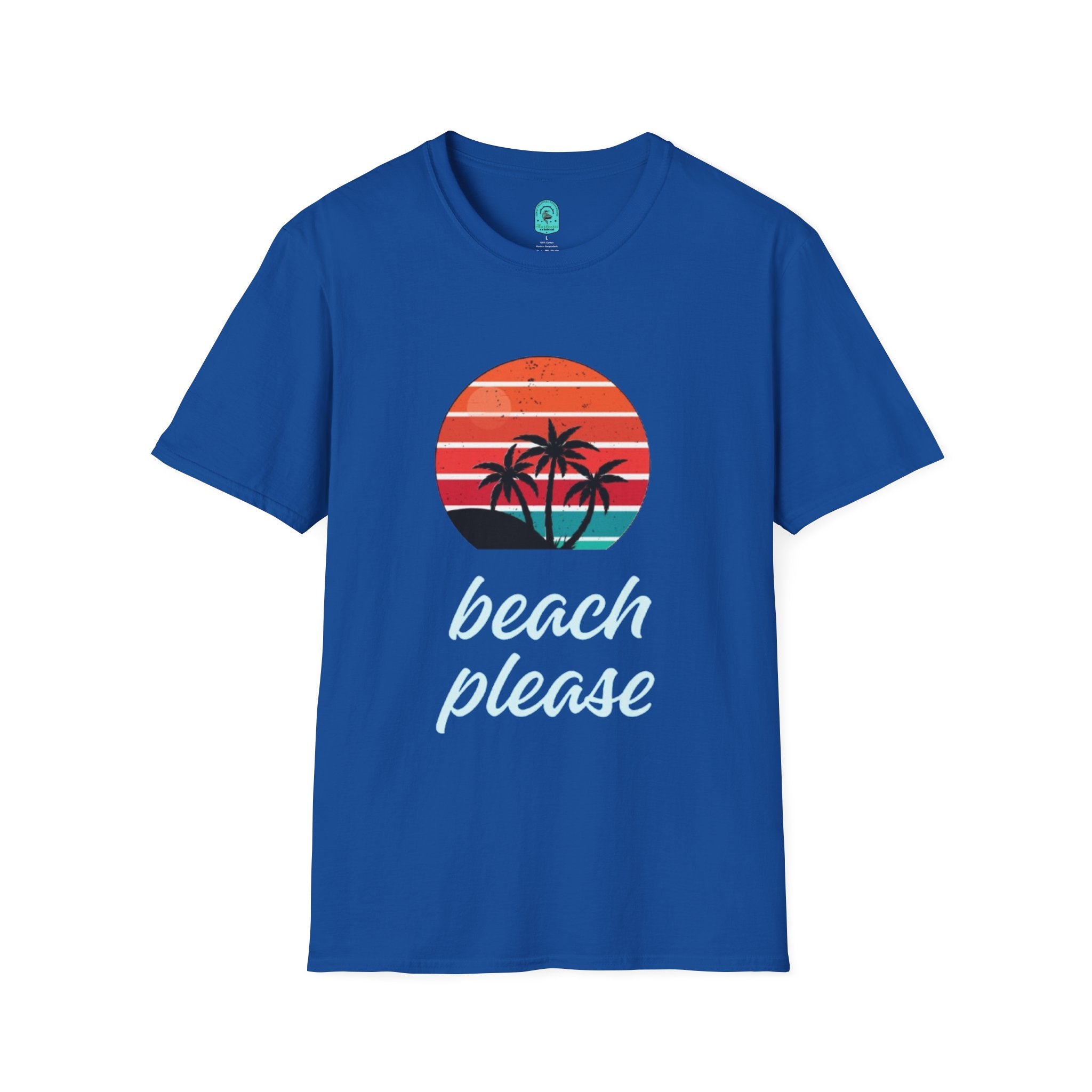 T-Shirt — Retro Sunset Palm Beach Please Tee