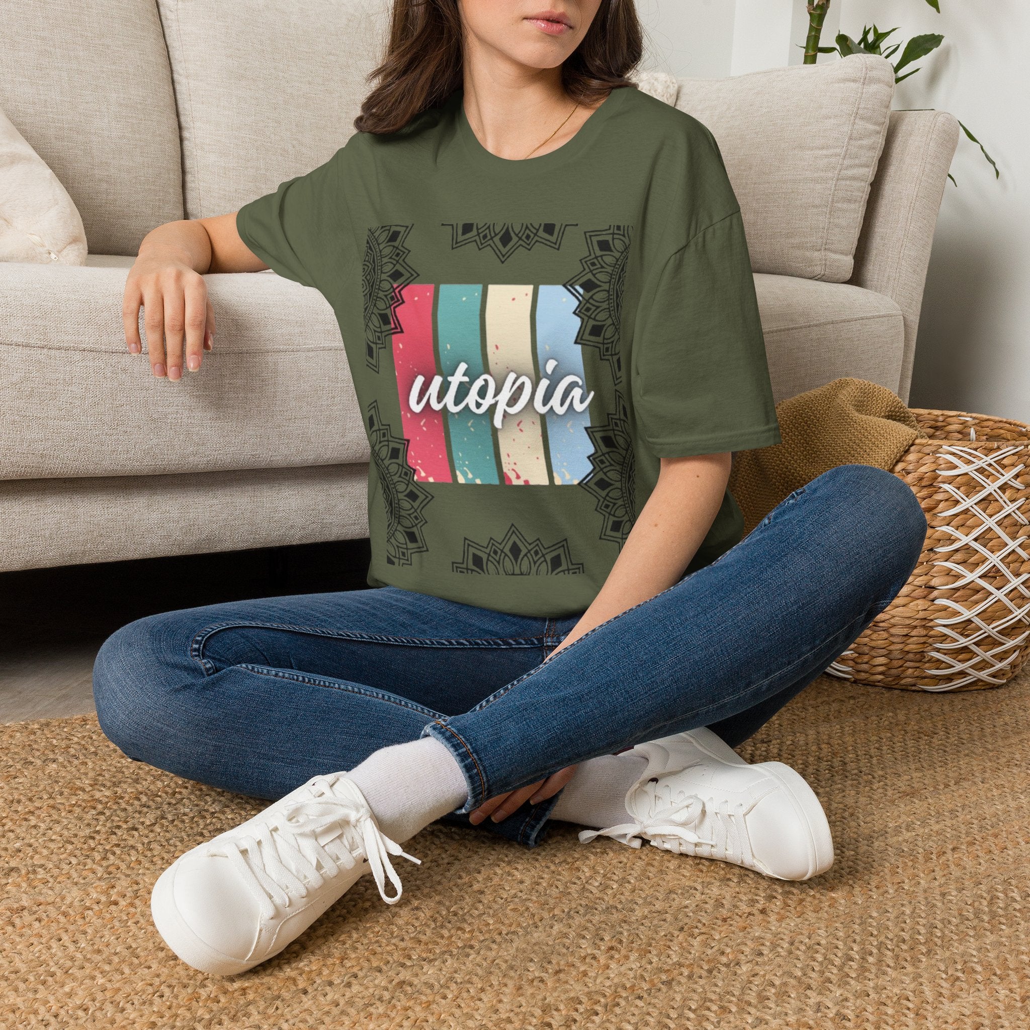 Utopia Retro Stripe Mandala T-Shirt