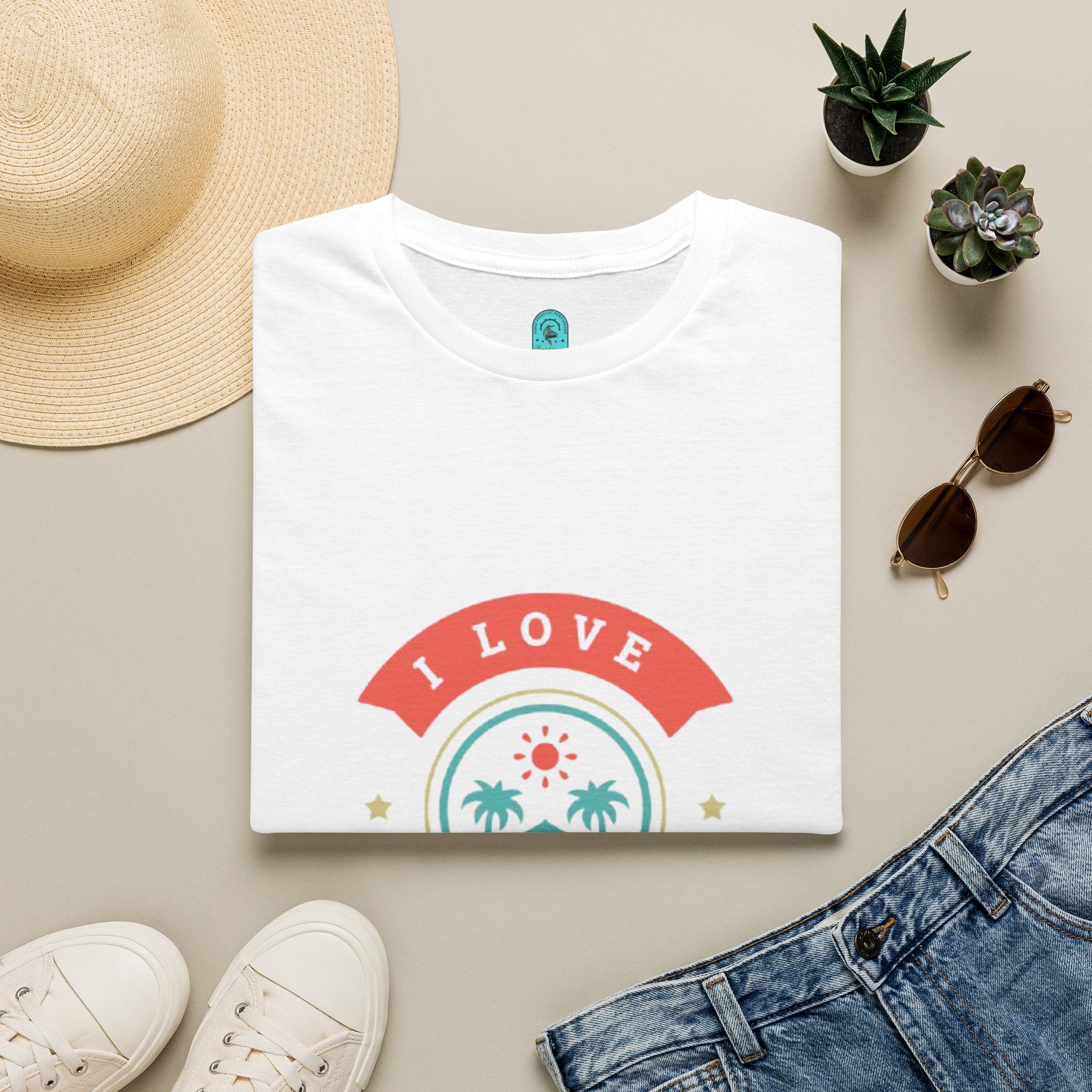 I Love The Beach T-Shirt — Retro Palm Tree Vacation Tee